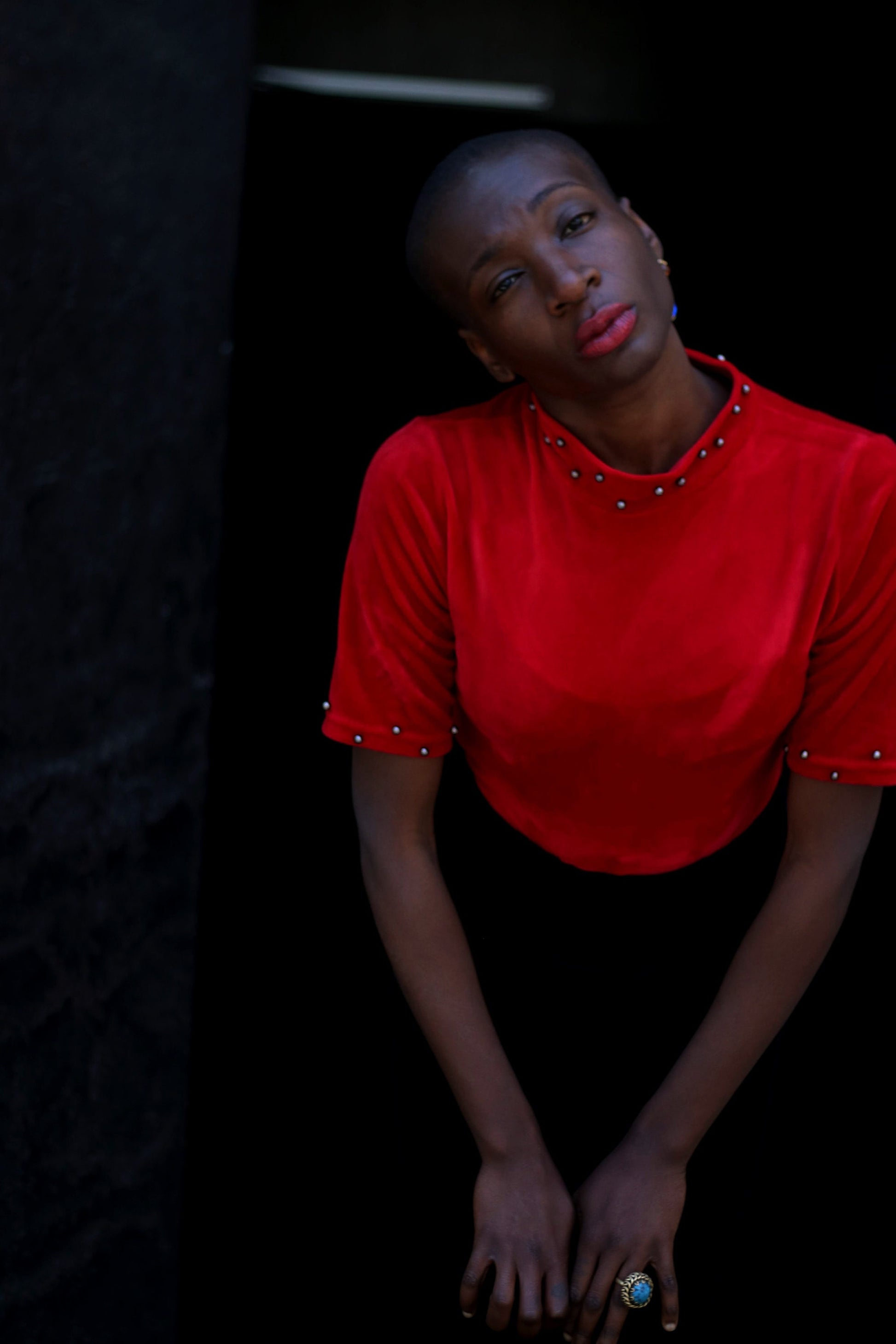 Vintage Gothic Top| y2k red velvet optic short sleeved blouse| Opulent Dark Glamour Design Chic