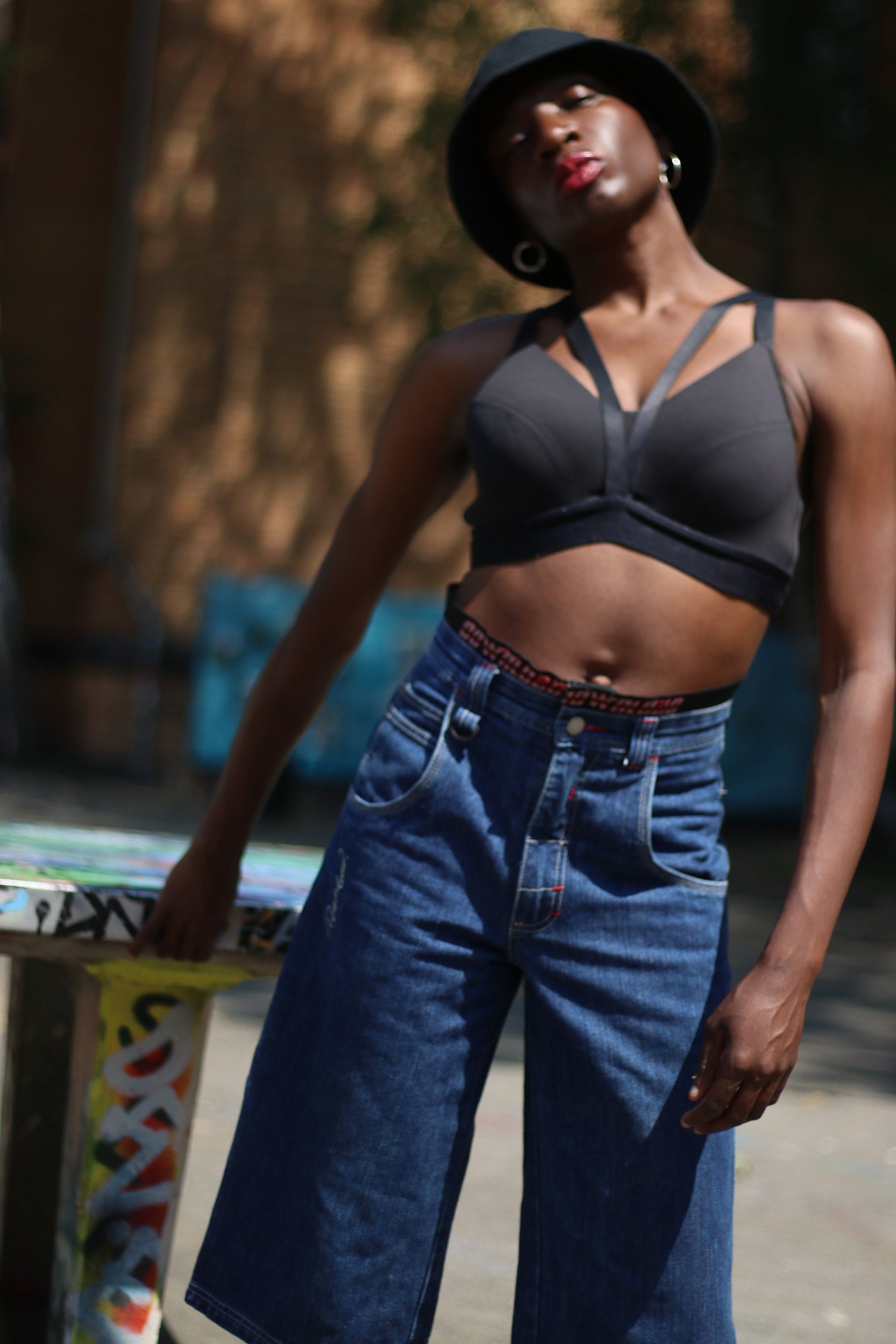 y2k Here & there Denim culottes| Vintage blue denim shorts with closure and graphic print| Jeans culottes with print