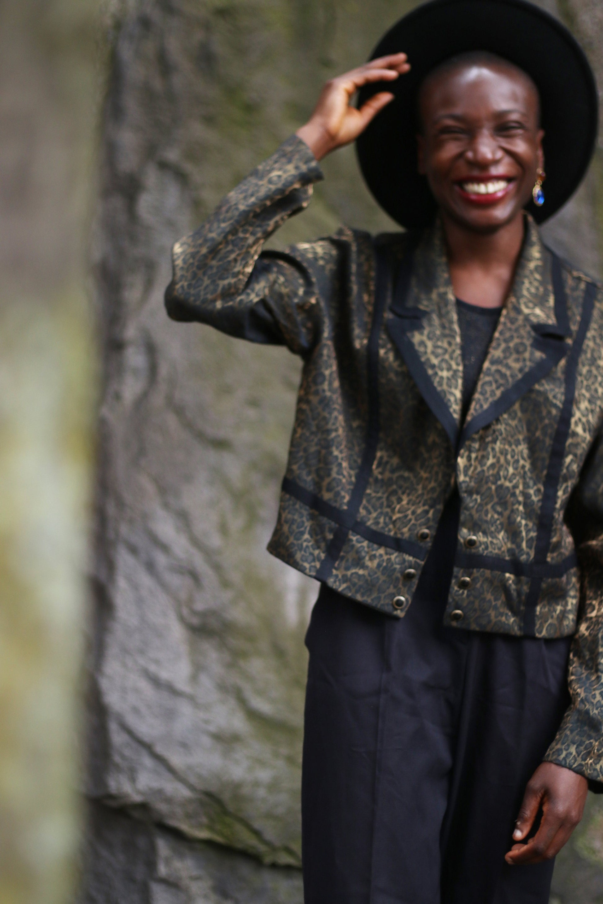 y2k DJ & CO Leo print blazer l Animal Print Textured Jacket | Y2K Leo print light coat