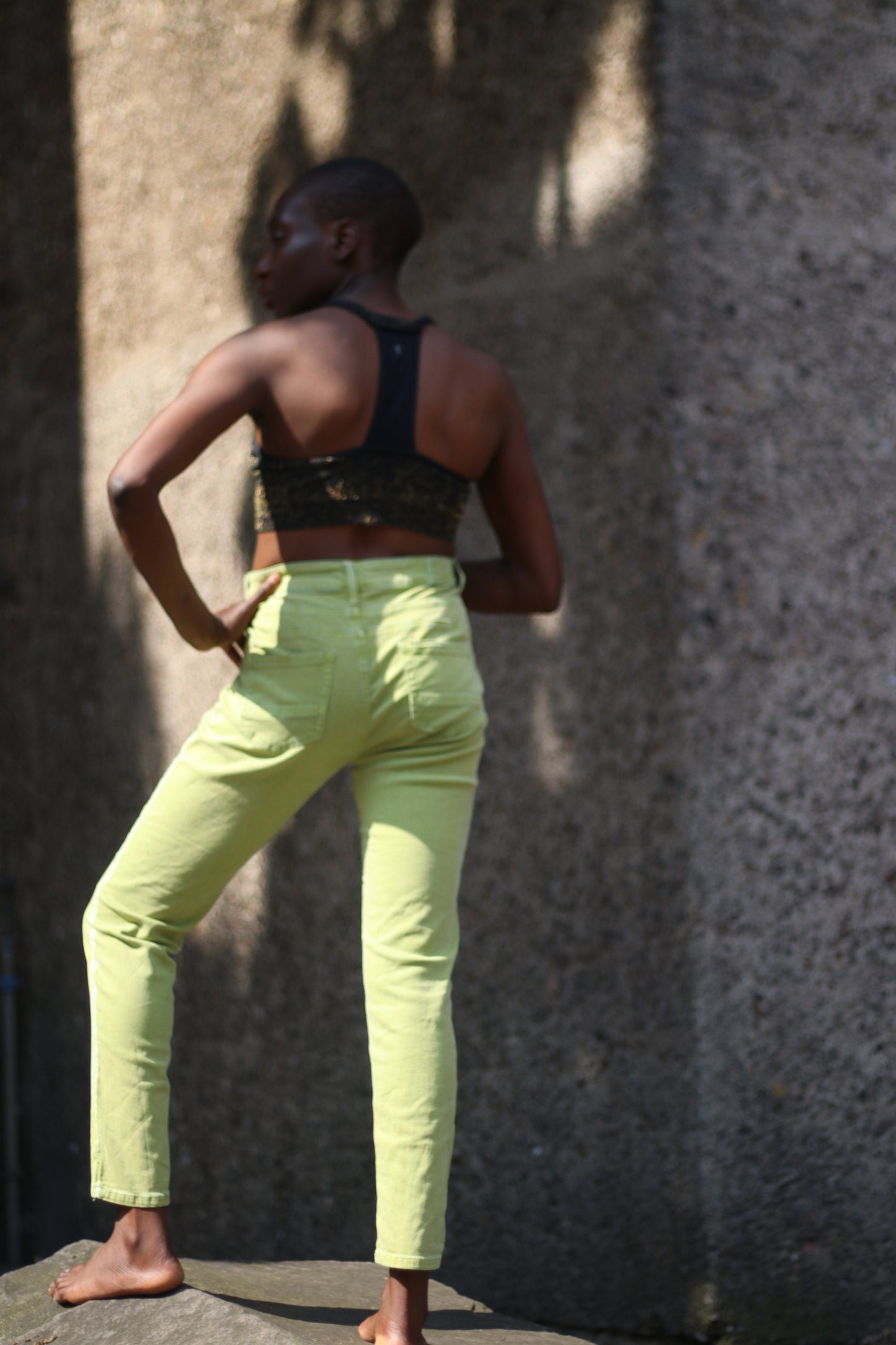 y2k green skinny jeans Vintage denim in green