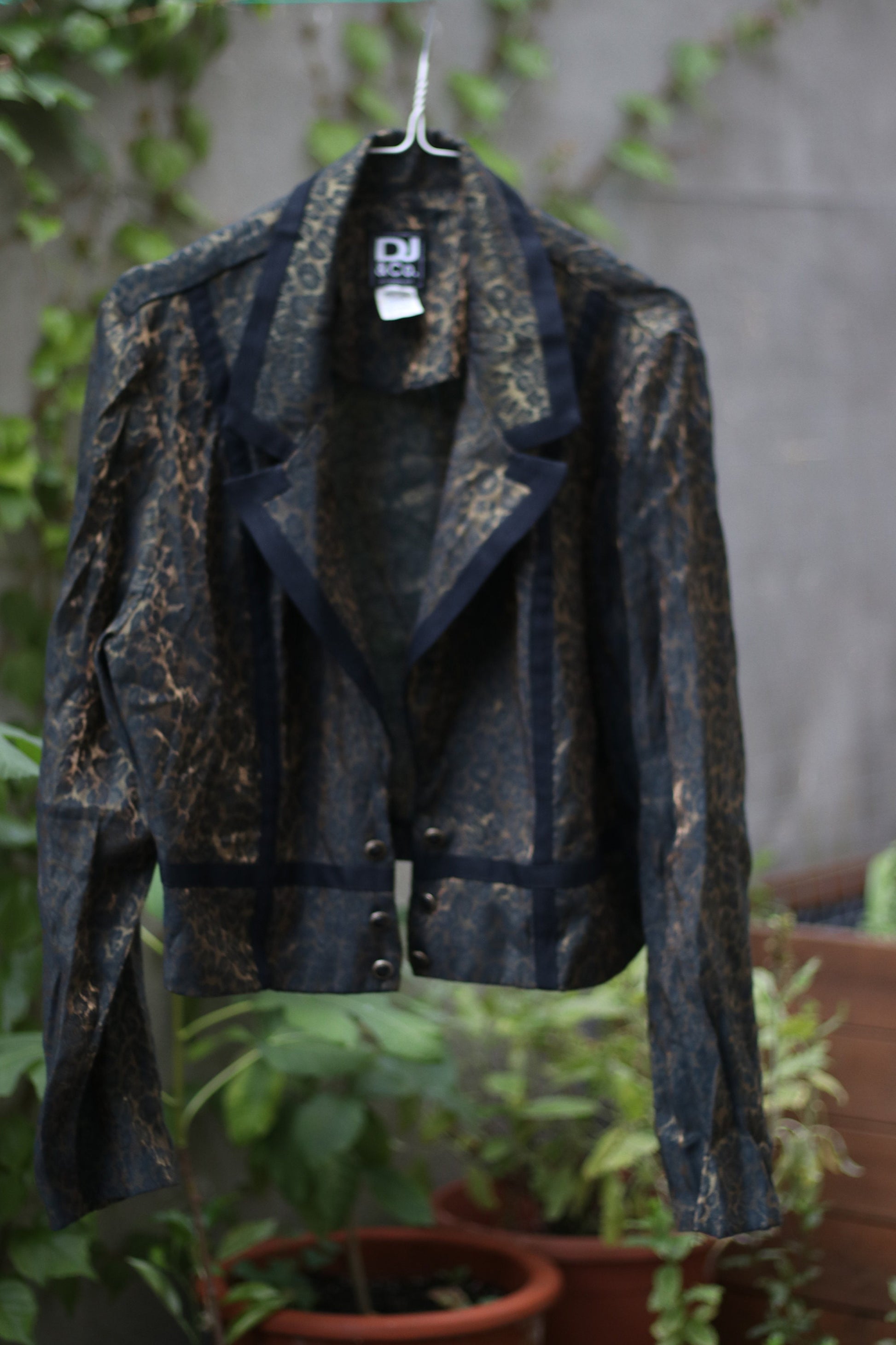 y2k DJ & CO Leo print blazer l Animal Print Textured Jacket | Y2K Leo print light coat