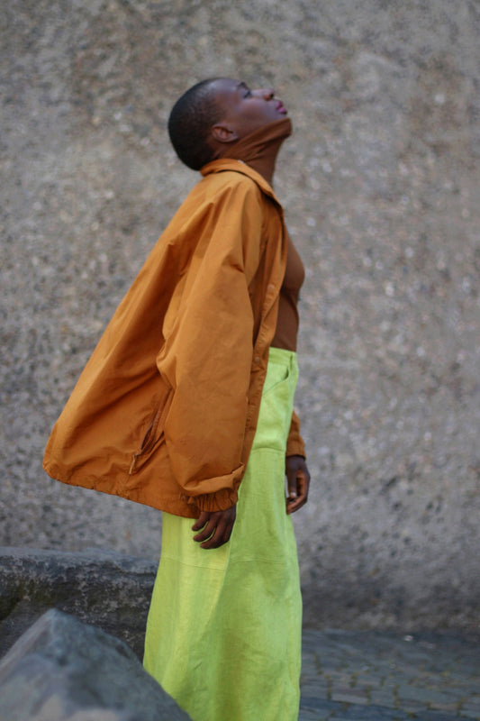 90s linen skirt | Vintage maxi green skirt | Minimalist summer skirt