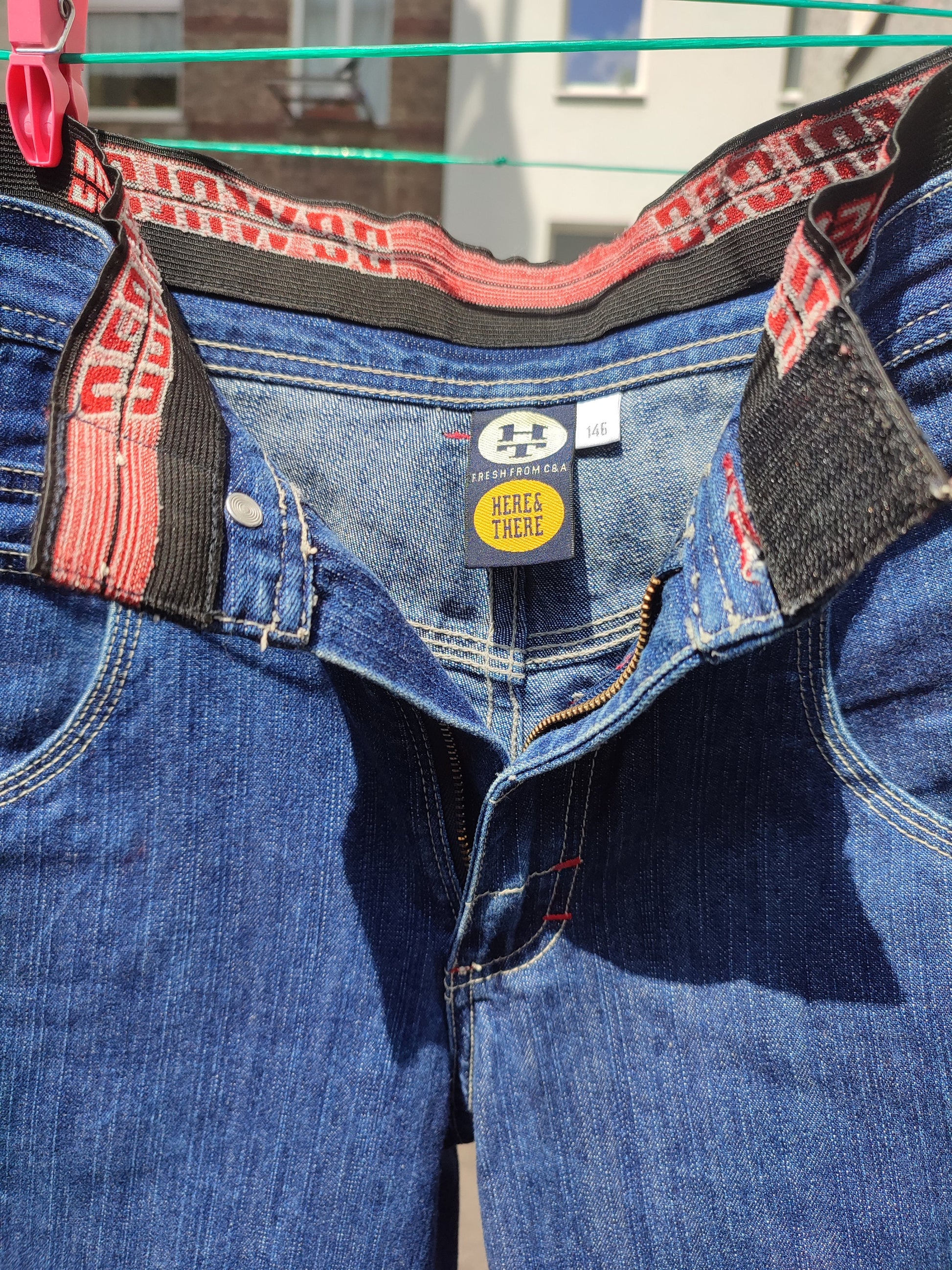 y2k Here & there Denim culottes| Vintage blue denim shorts with closure and graphic print| Jeans culottes with print