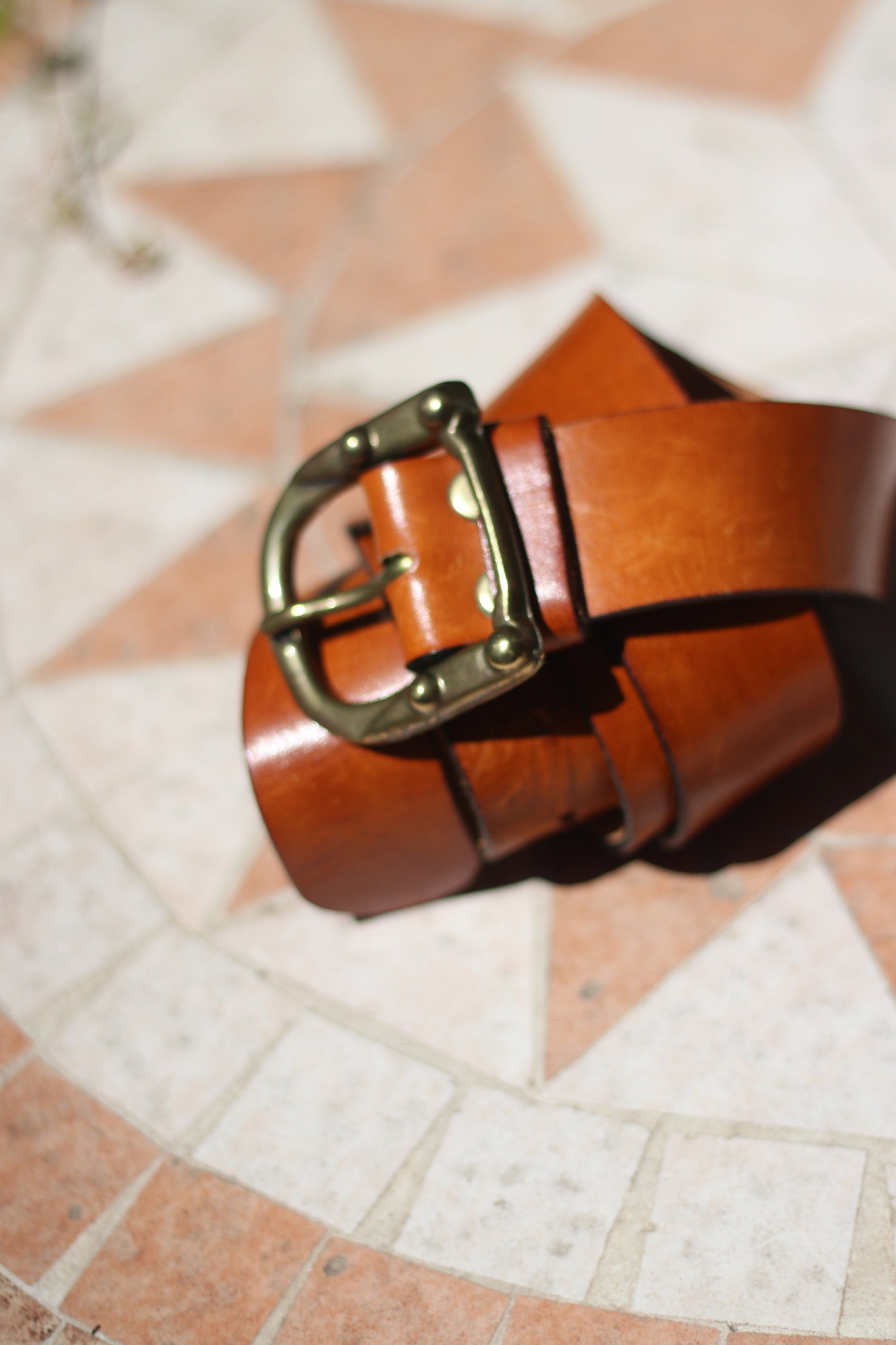 70s Leather Belt| Vintage Brown Bohemian Belt with Silver colored statement buckle| Minimalist Americana Accessory