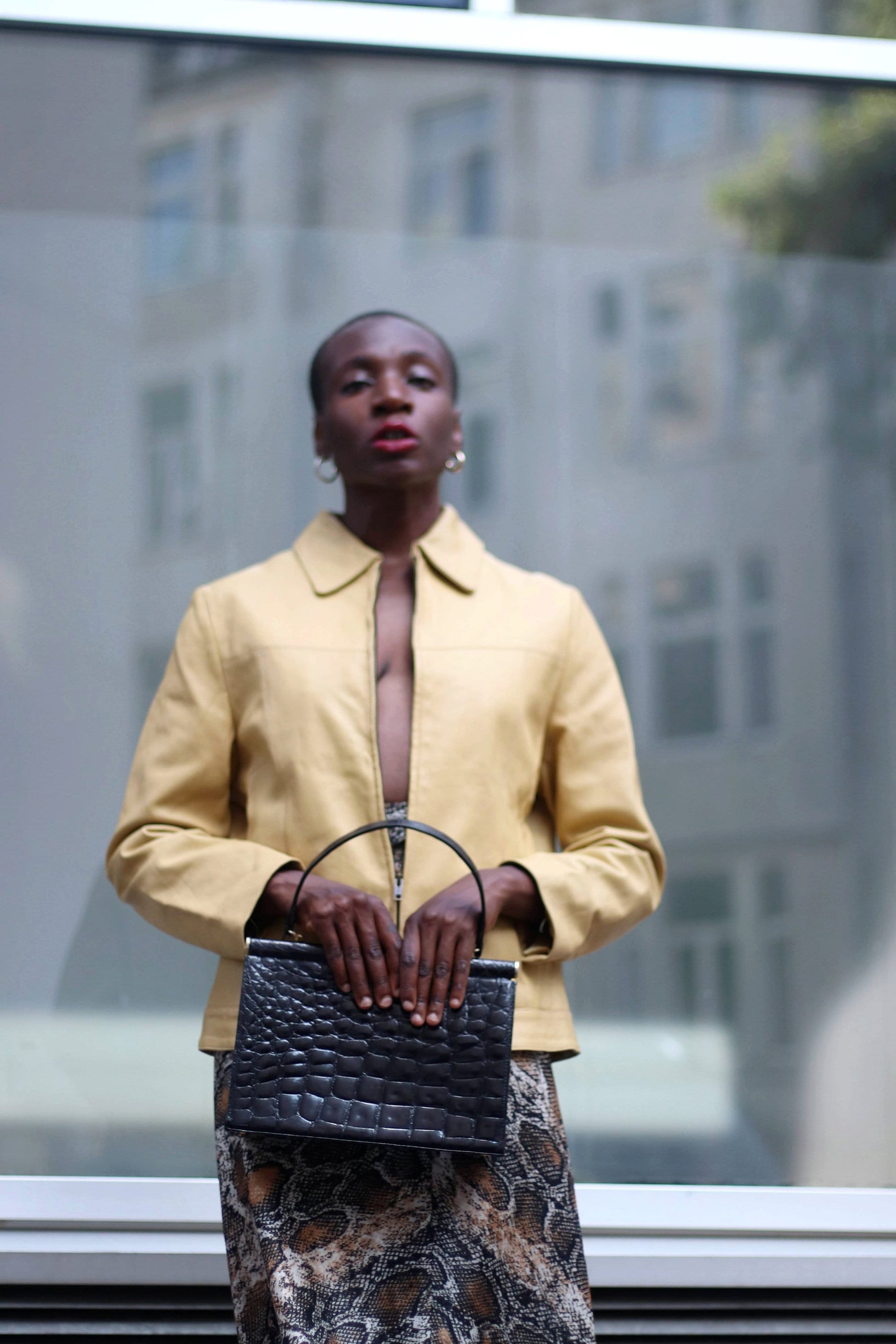 Bandfield Leather Coat in Brown| Vintage Tailored Leather Coat | 90s Sleek Minimalistic Outerwear | Capsule Collection Coat