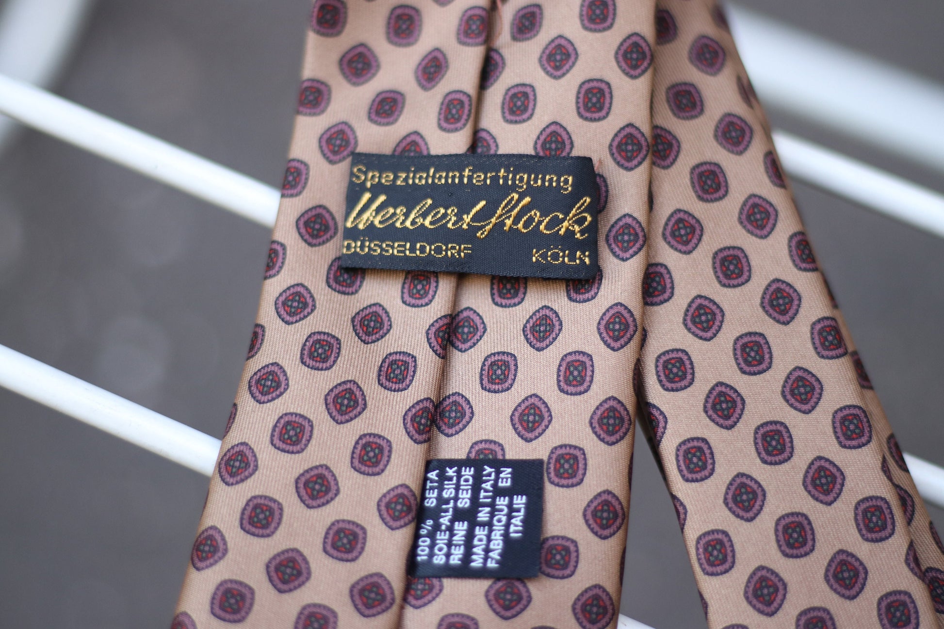 90s silk tie Vintage brown necktie Formal wear accessory Menswear for work