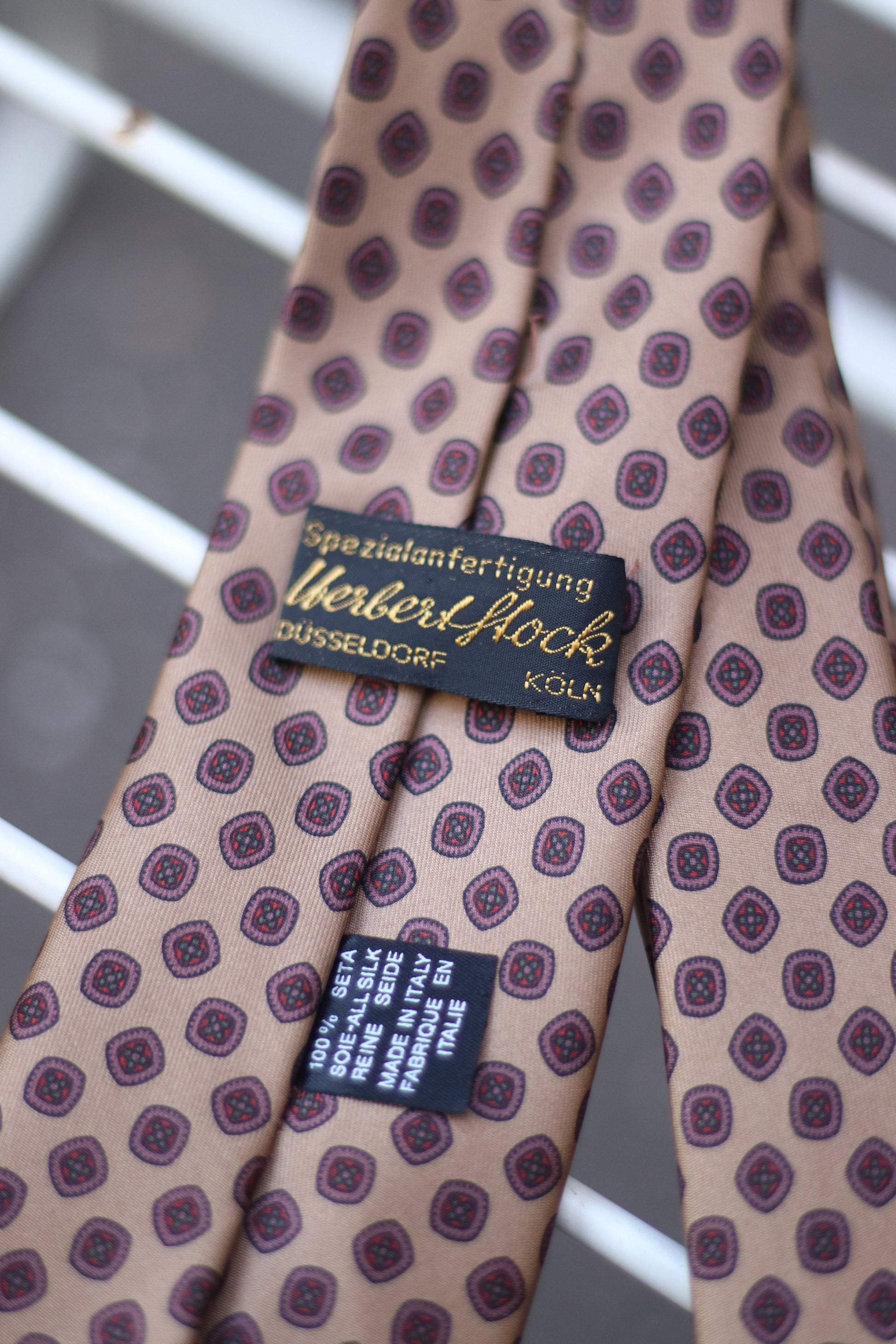 90s silk tie Vintage brown necktie Formal wear accessory Menswear for work