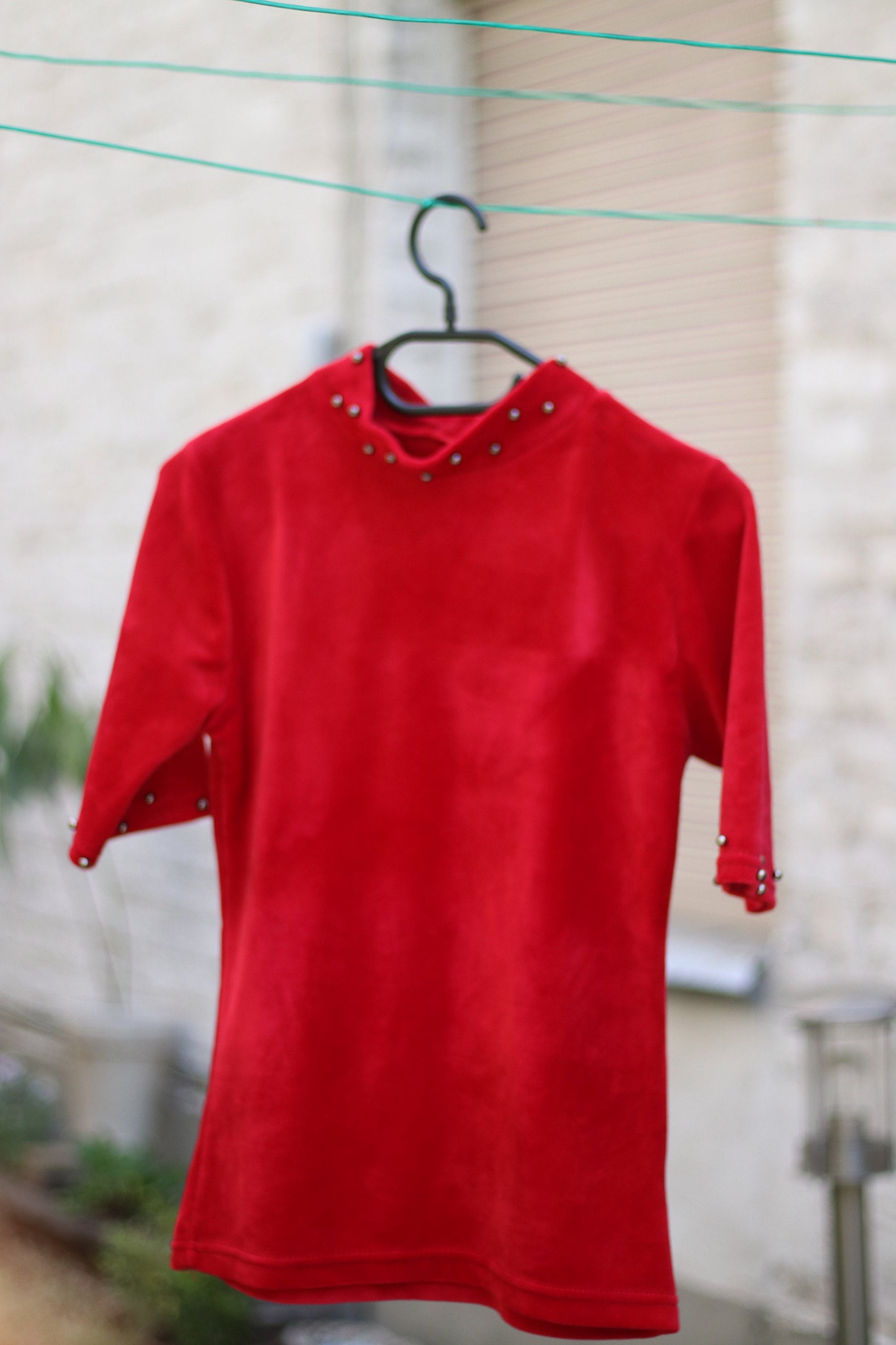 Vintage Gothic Top| y2k red velvet optic short sleeved blouse| Opulent Dark Glamour Design Chic