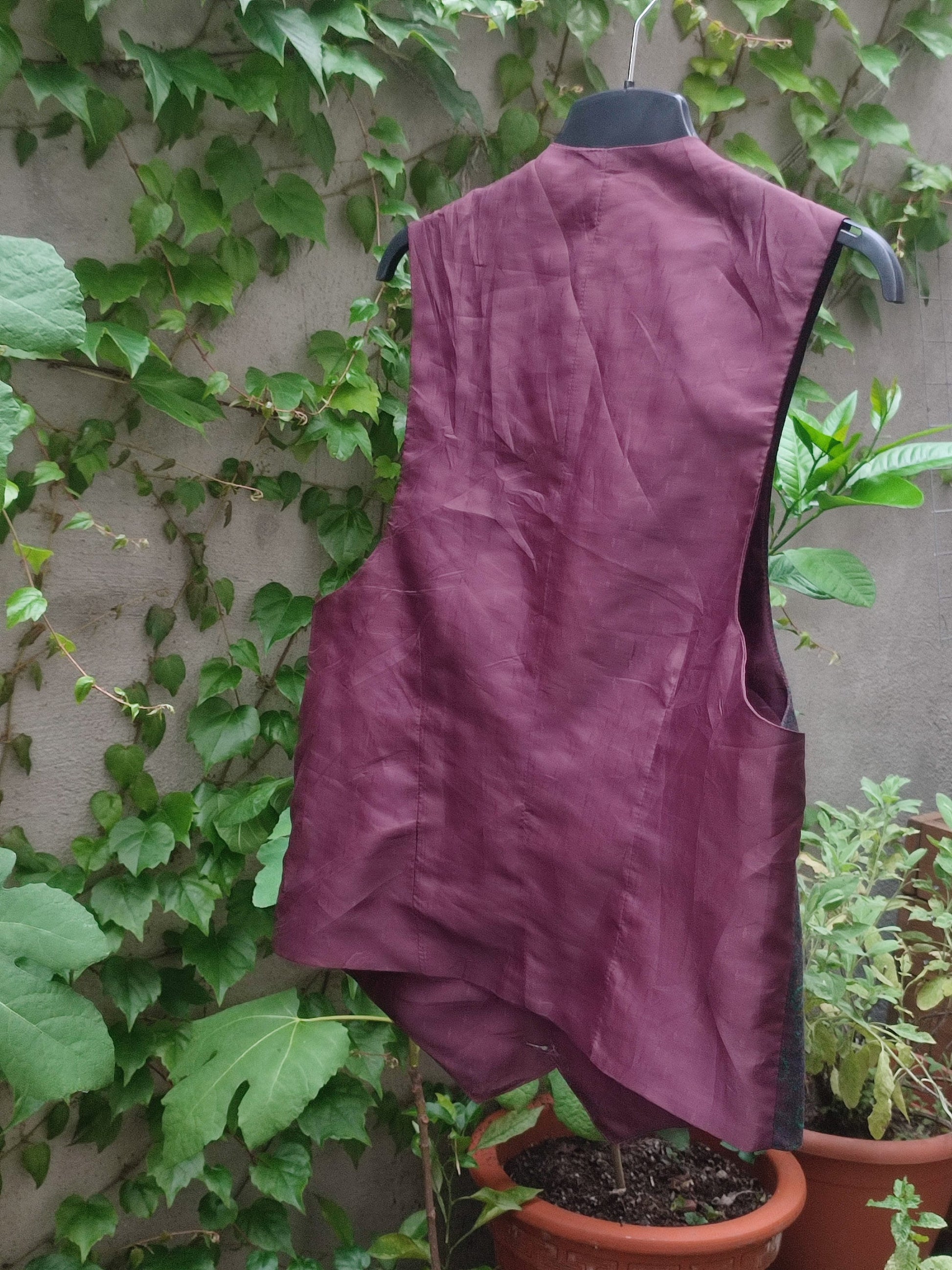 90s Purple Vest| Vintage Paisley Print Vest | Bohemian Swirly Print waistcoat design