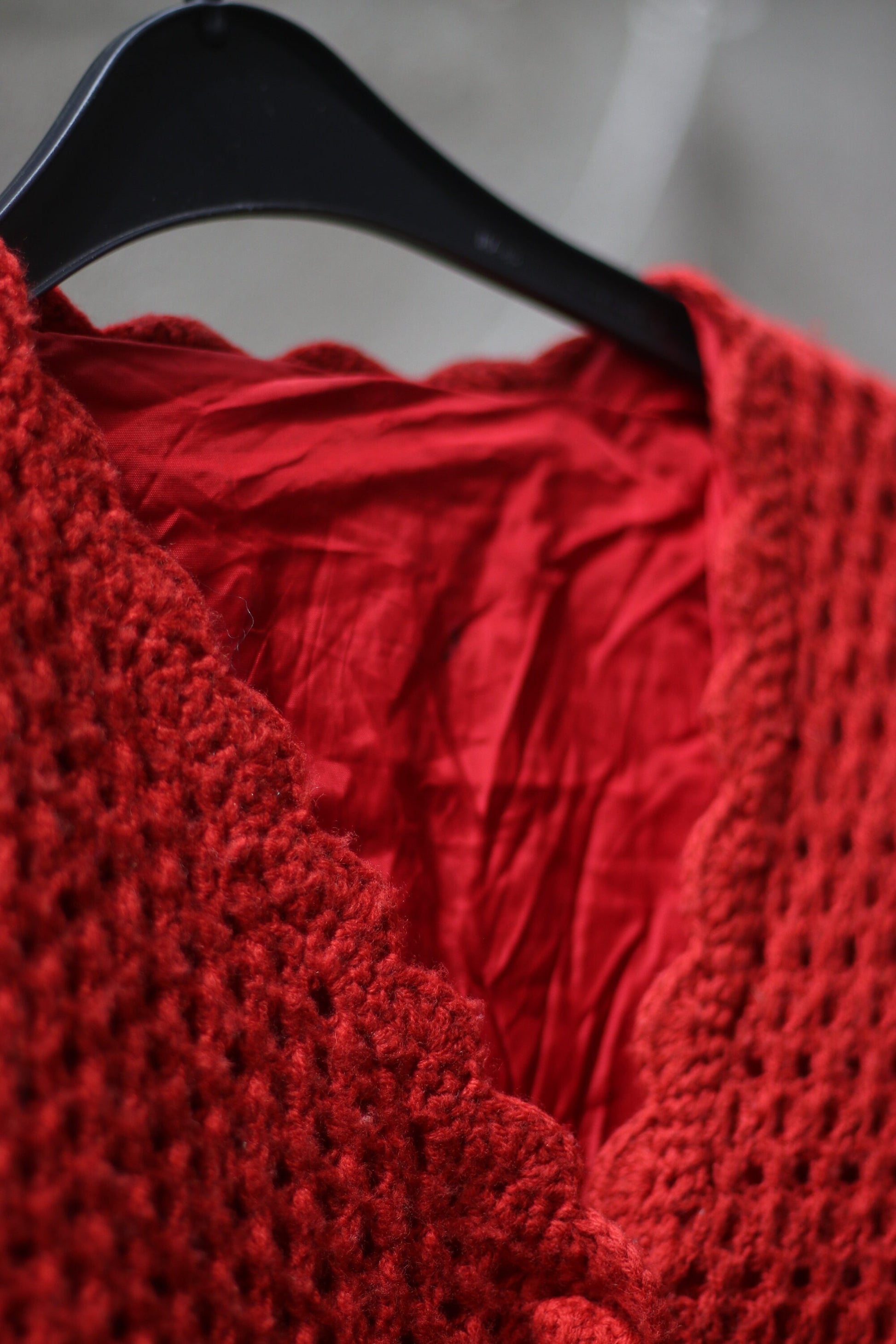 70s Handmade Orange Knit |Vintage long sleeved statement cardigan | Women's buttoned down sweater