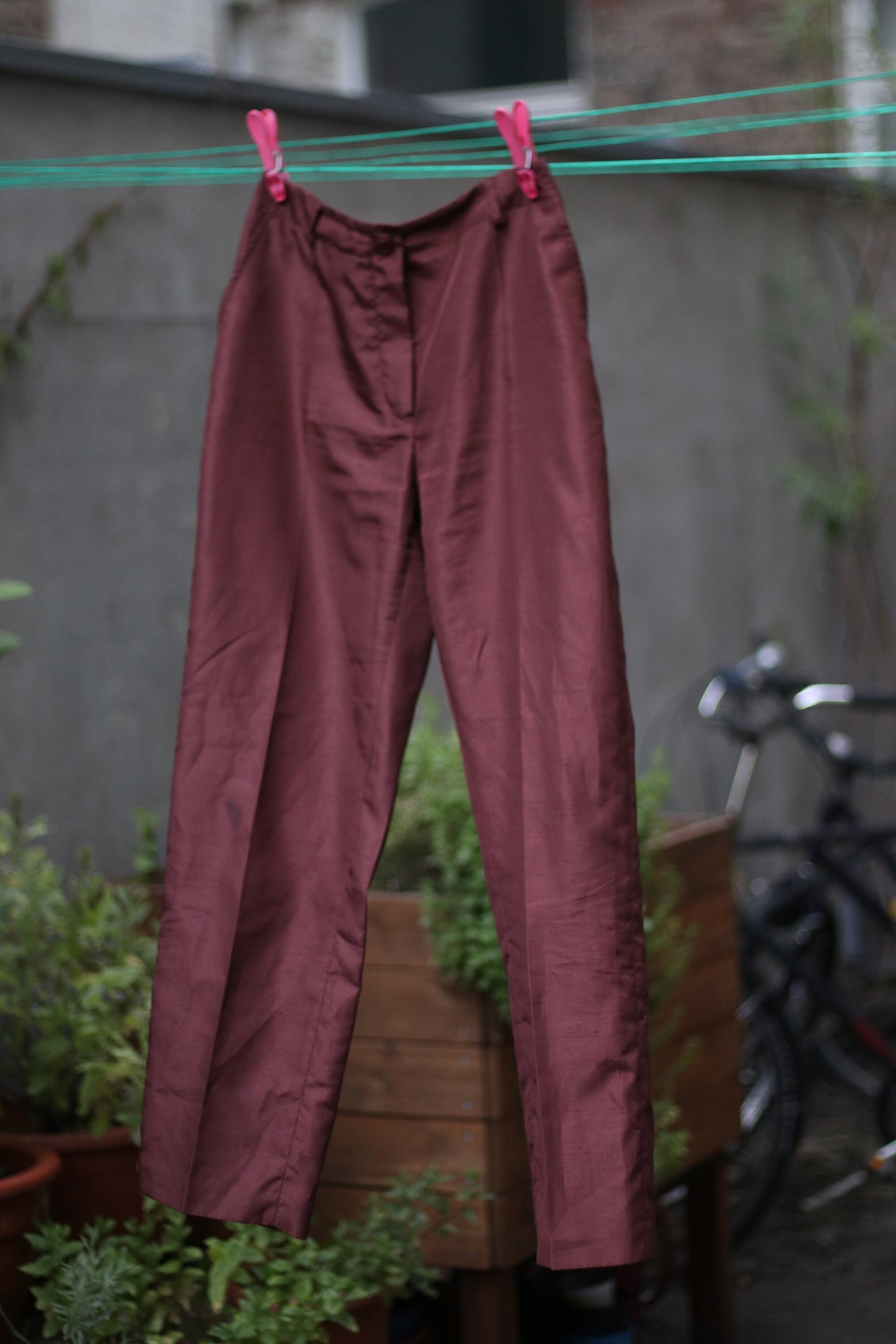 Vintage Marc Aurel Trousers |90s bold tailored pants| Burgundy tapered workwear pants