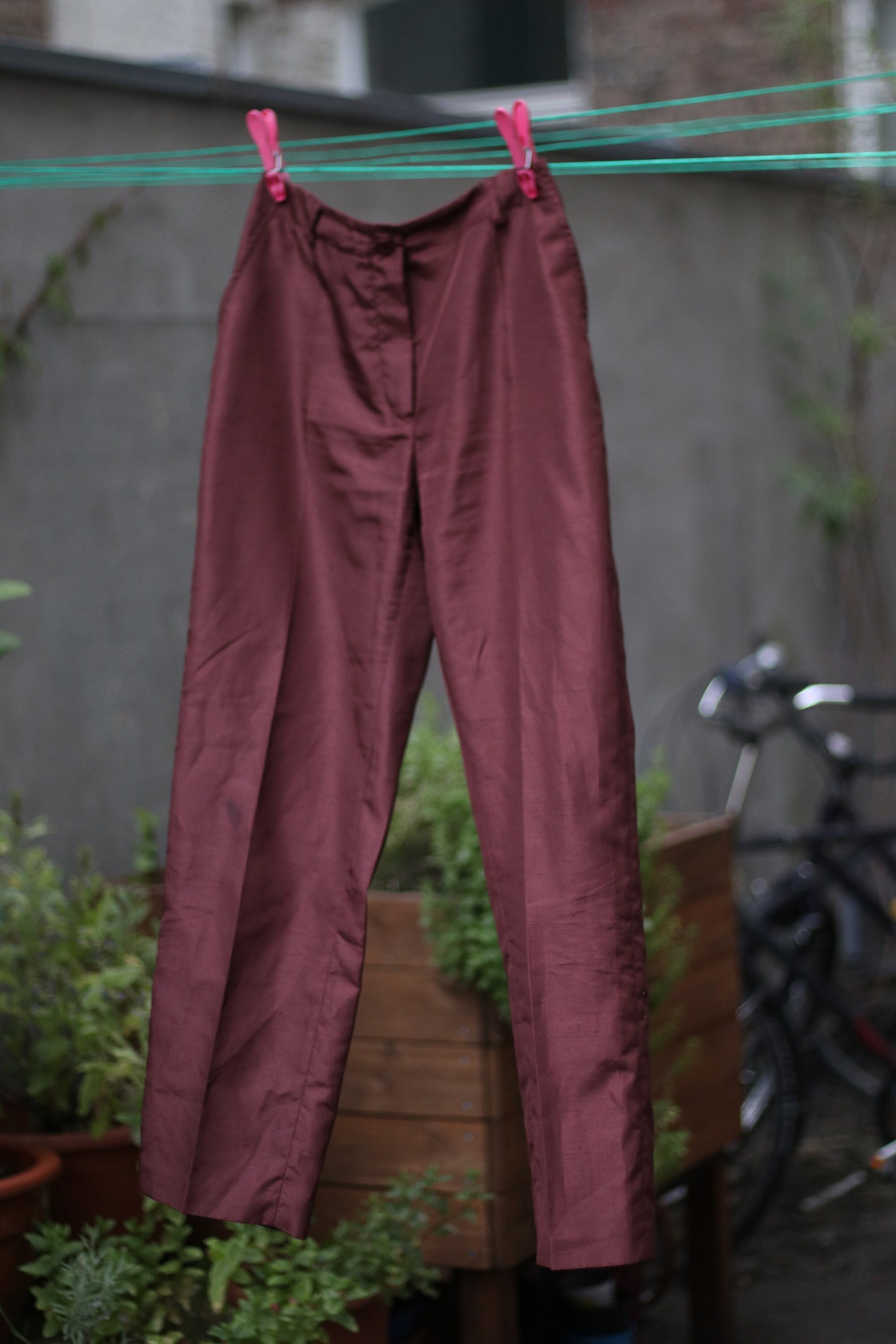 Vintage Marc Aurel Trousers |90s bold tailored pants| Burgundy tapered workwear pants