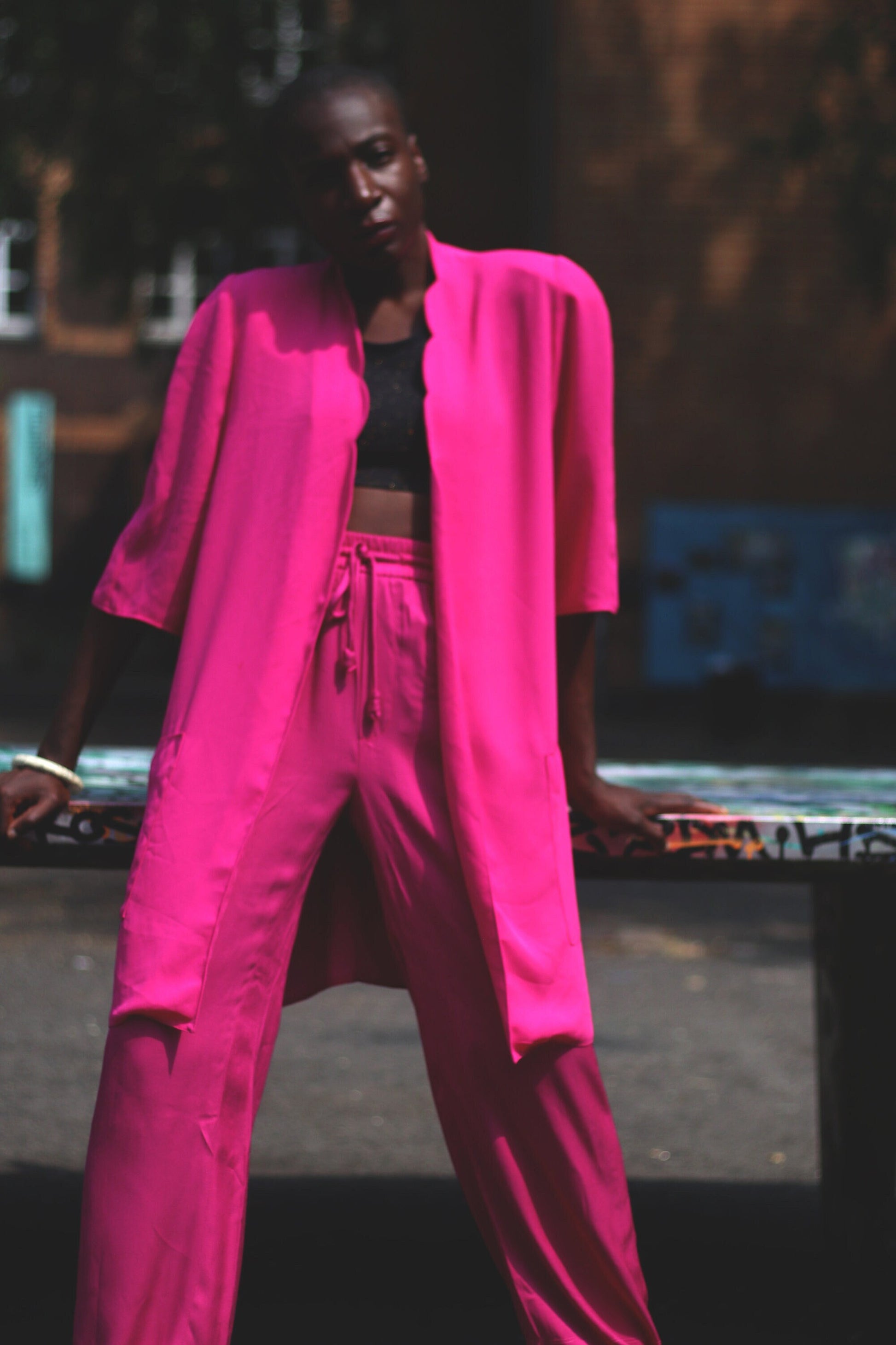 Höpfner Modell Pink Duster 80s Oversized lightweight blazer