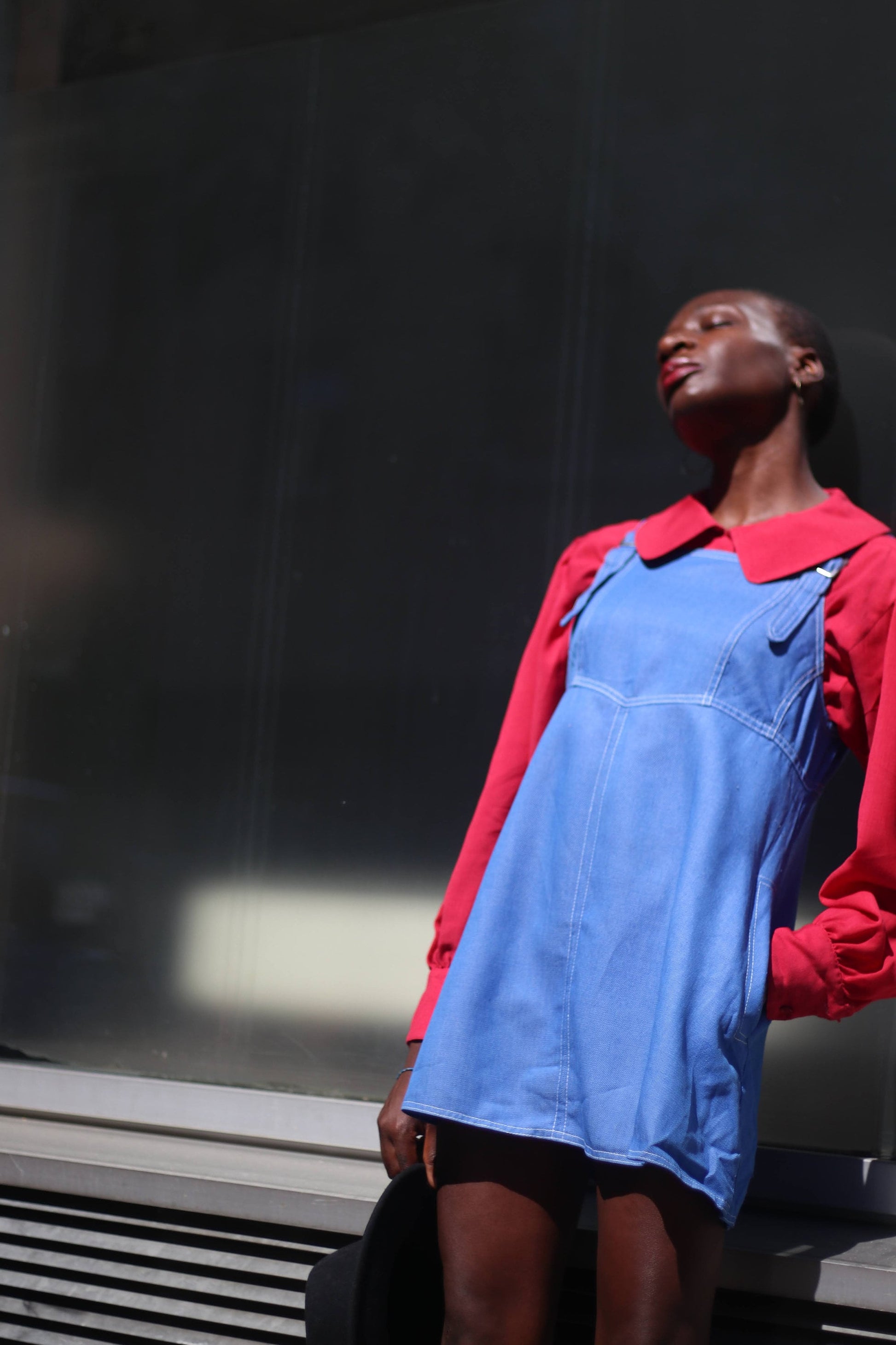 90s Red Blouse with Peter Pan Collar| Vintage long sleeved women's shirt | Minimalist Capsule Wardrobe shirt