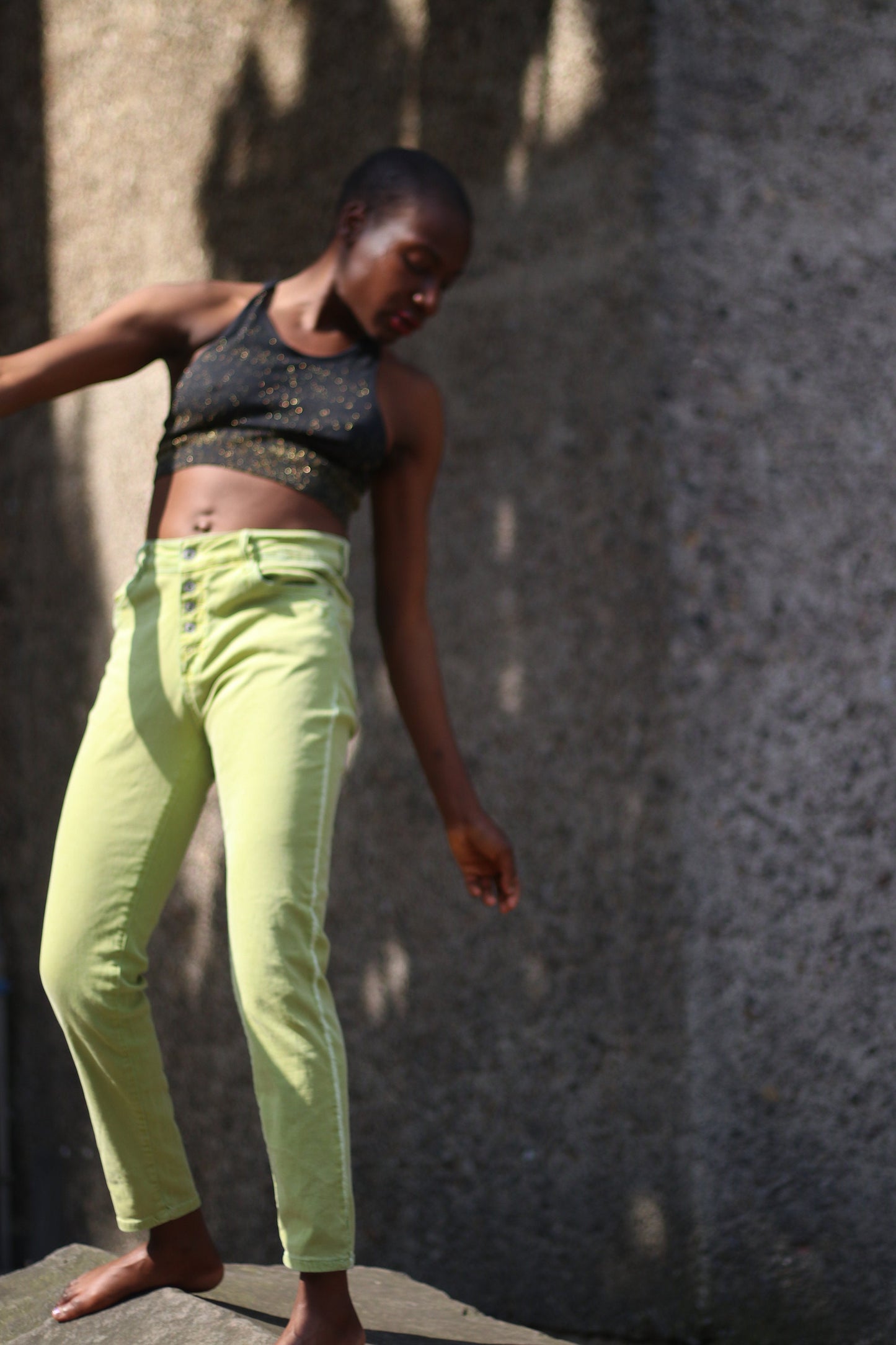 y2k green skinny jeans Vintage denim in green