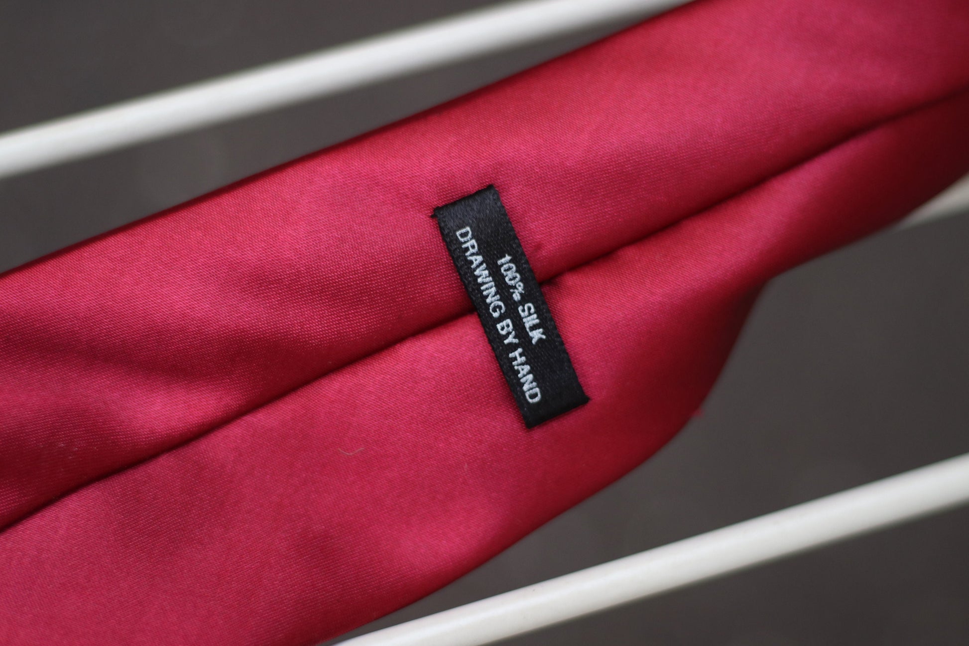 Vintage red silk tie with hand painted details 90s necktie office wear suit and tie