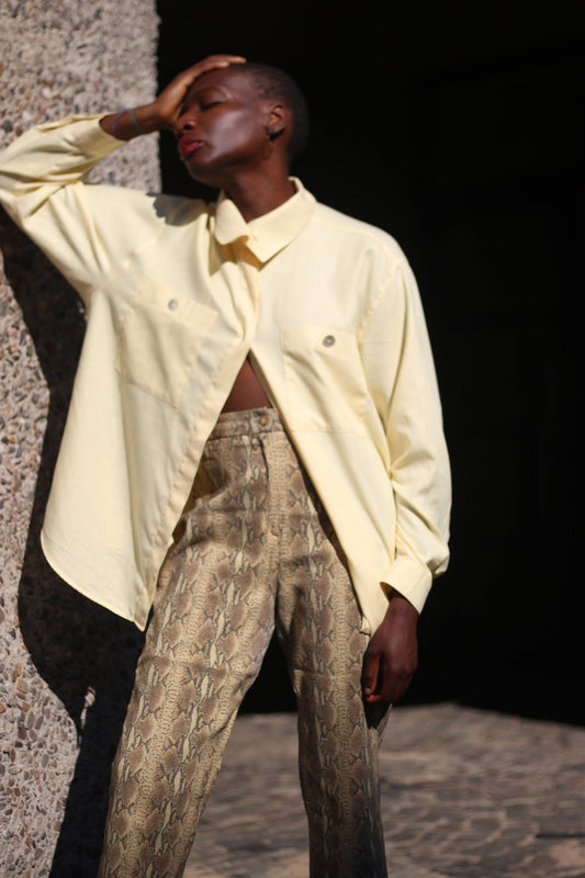 Vintage Animal Print Trousers| Minimalist leopard print pants| Retro Statement printed high waisted design