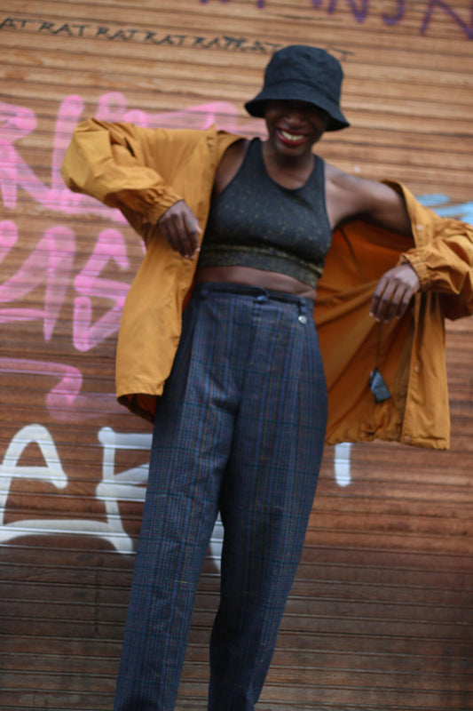 Vintage Zerres Checkered Trousers| Highwaisted tailored pants| Preppy minimalist pants