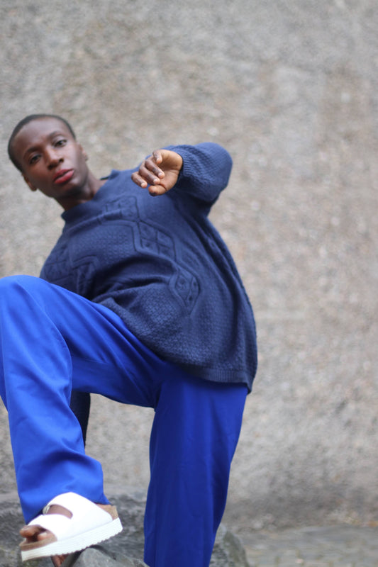 y2k blue knit| Vintage long sleeved lightweight sweater| Minimalist jumper