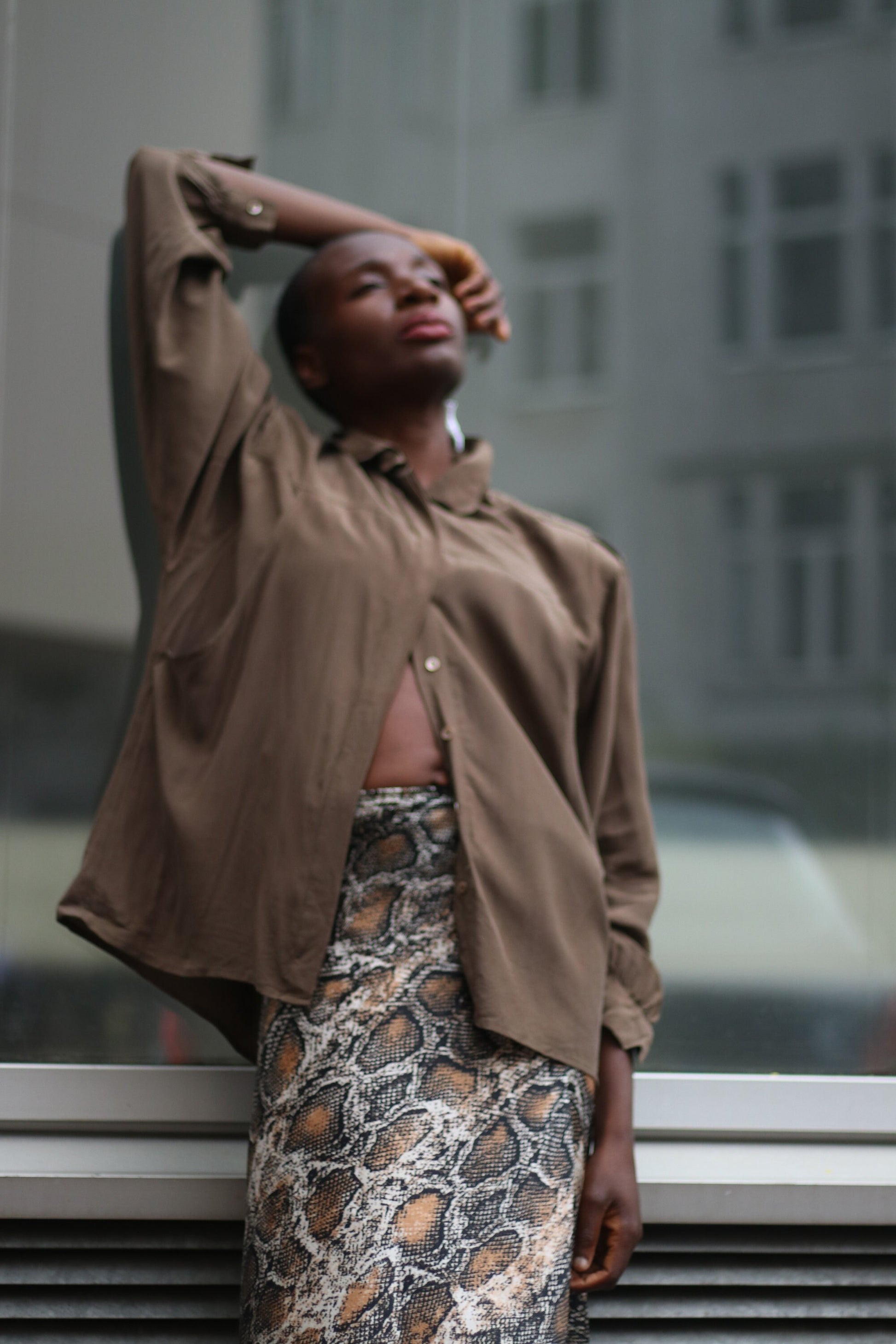 90s silk shirt| Vintage Brown Pleated Minimalist blouse | Capsule Wardrobe Buttoned Down Shirt