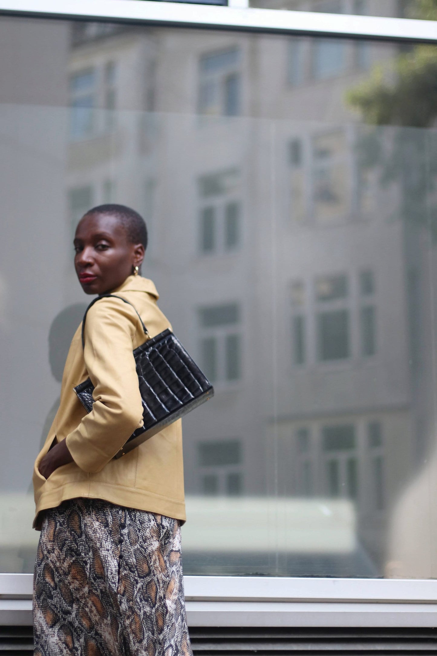 Bandfield Leather Coat in Brown| Vintage Tailored Leather Coat | 90s Sleek Minimalistic Outerwear | Capsule Collection Coat