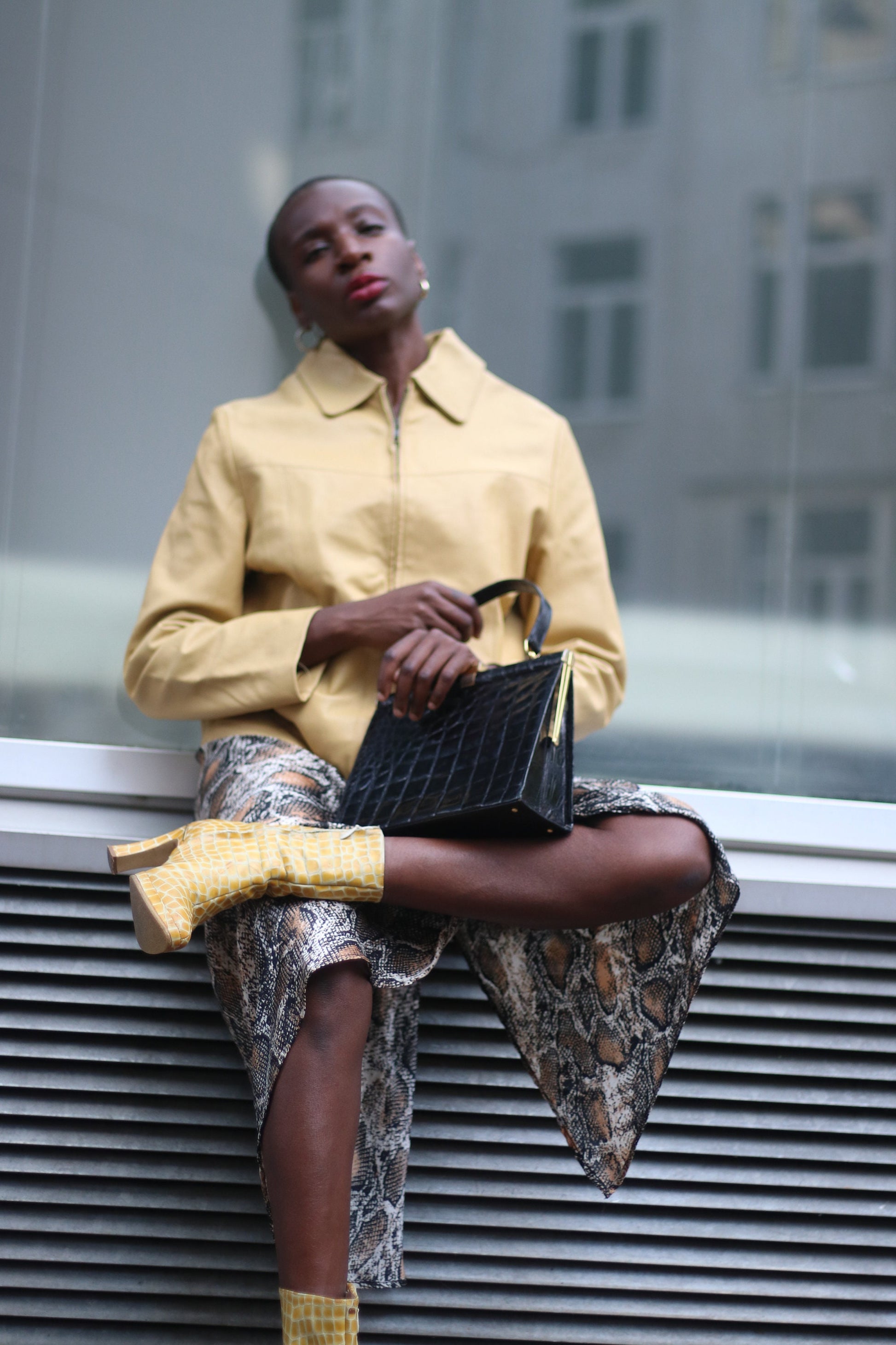 y2k yellow boots | Faux leather shoes| Fashionable Statement Shoes | Minimalist Avantgarde heeled boots
