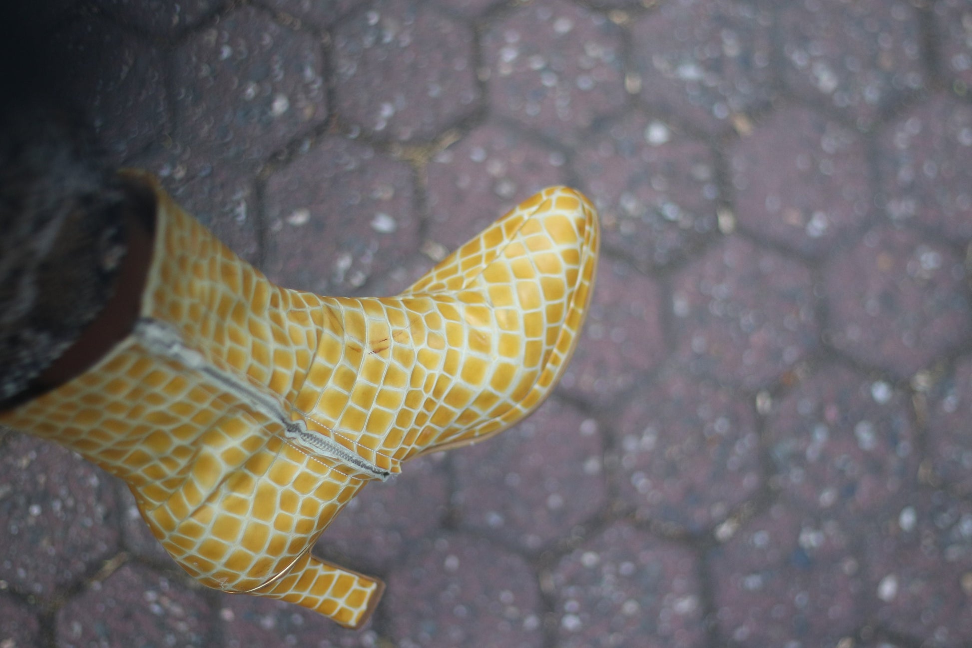 y2k yellow boots | Faux leather shoes| Fashionable Statement Shoes | Minimalist Avantgarde heeled boots