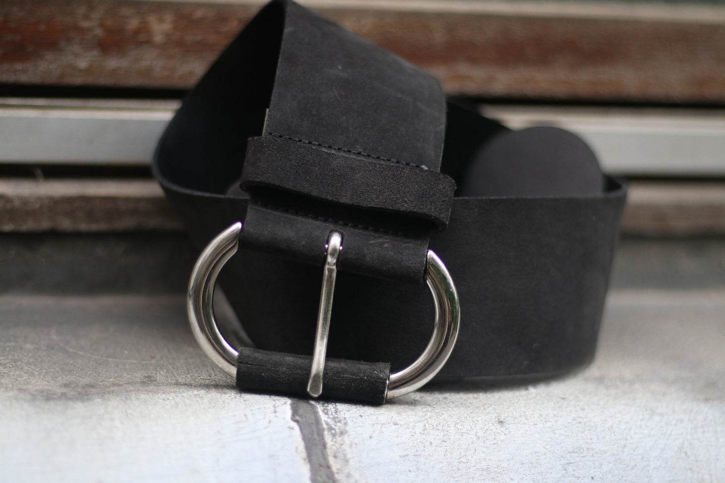 90s United Colors of Benetton Leather Belt| Vintage Black belt with silver buckle| Minimalist accessory waist belt made in Italy