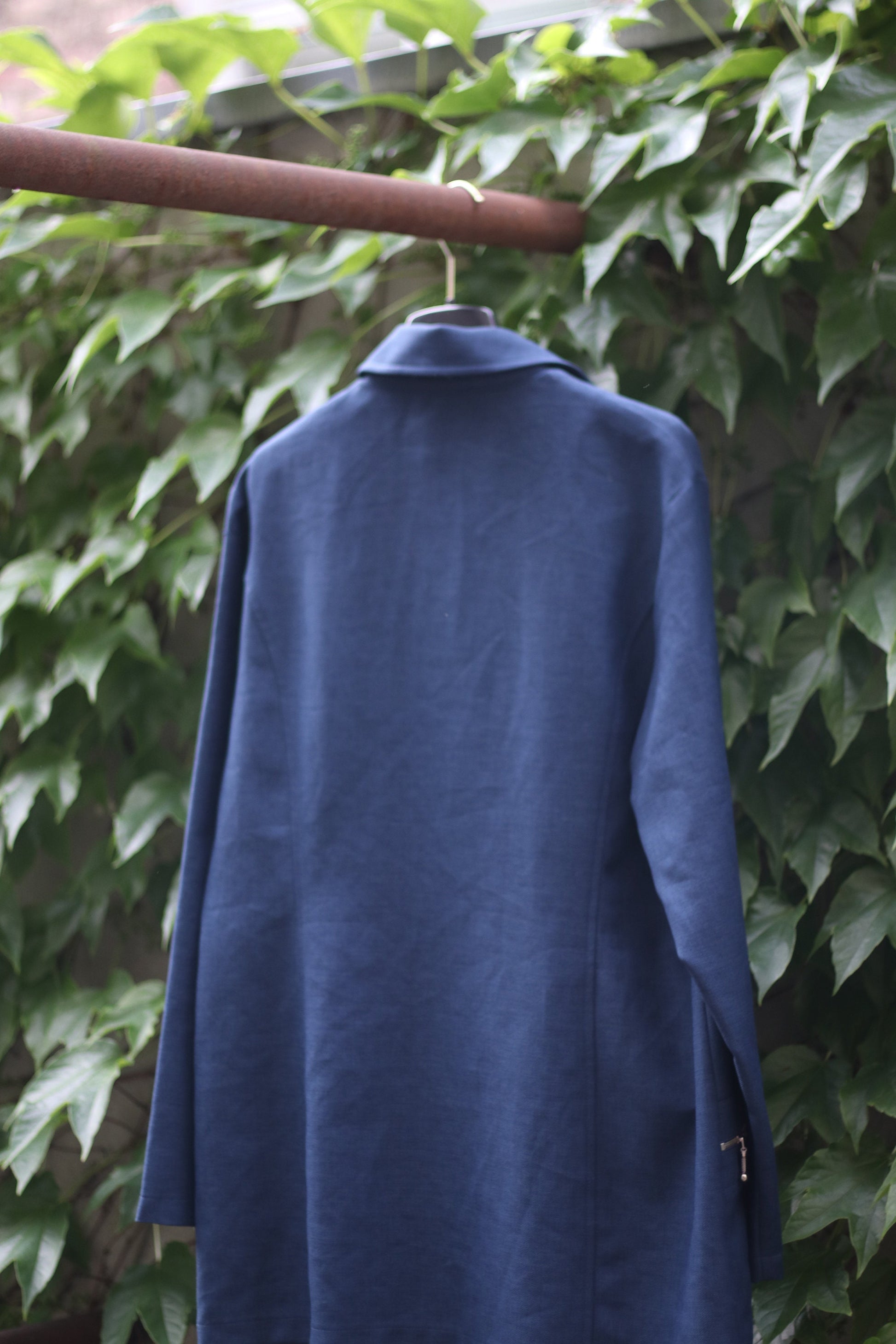 y2k Classic Shirt|  Vintage Blue oversized shirt with statement pockets|  Minimalist Blue Avantgarde design