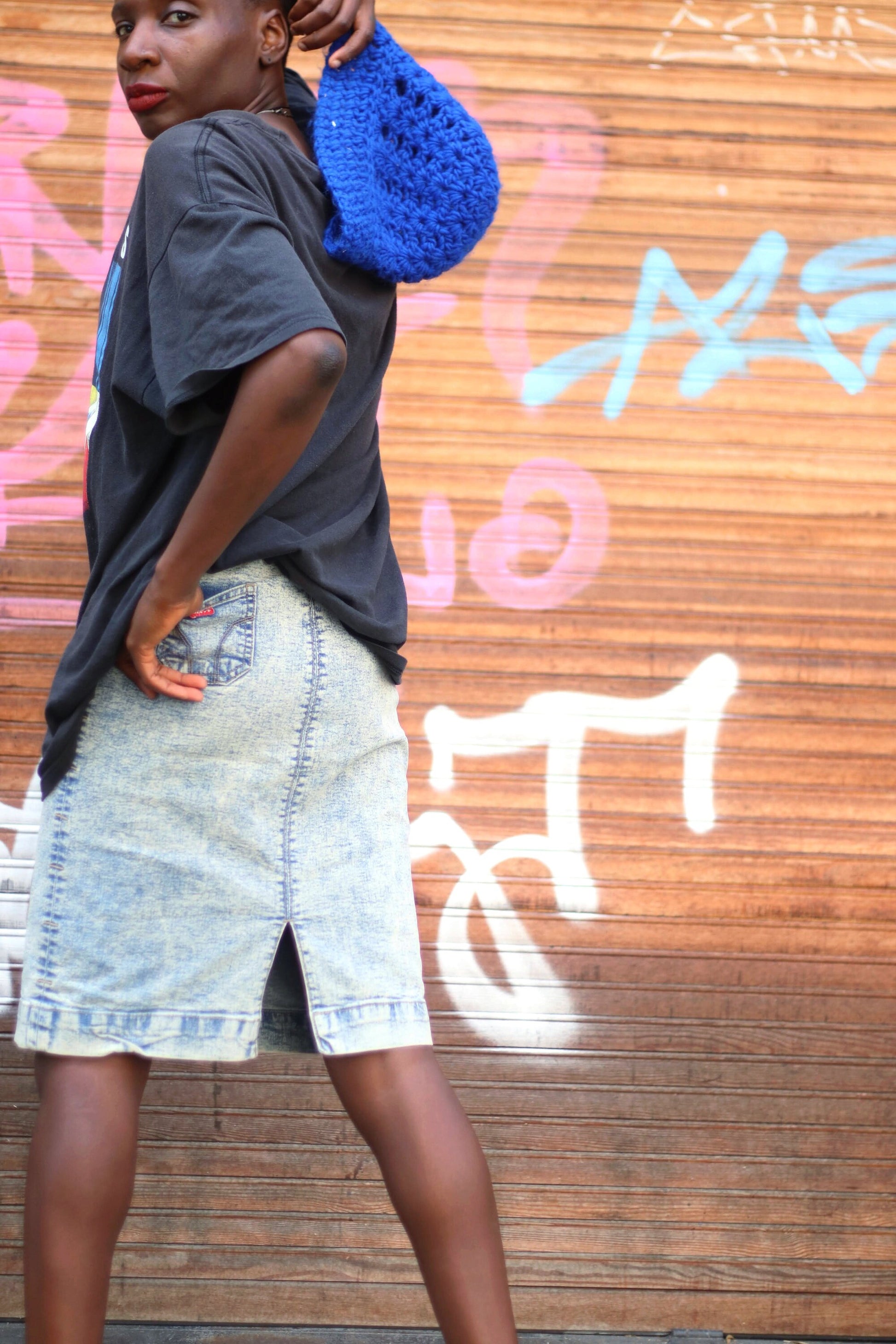 Miss 60s denim skirt| y2k acid wash mini skirt Vintage blue