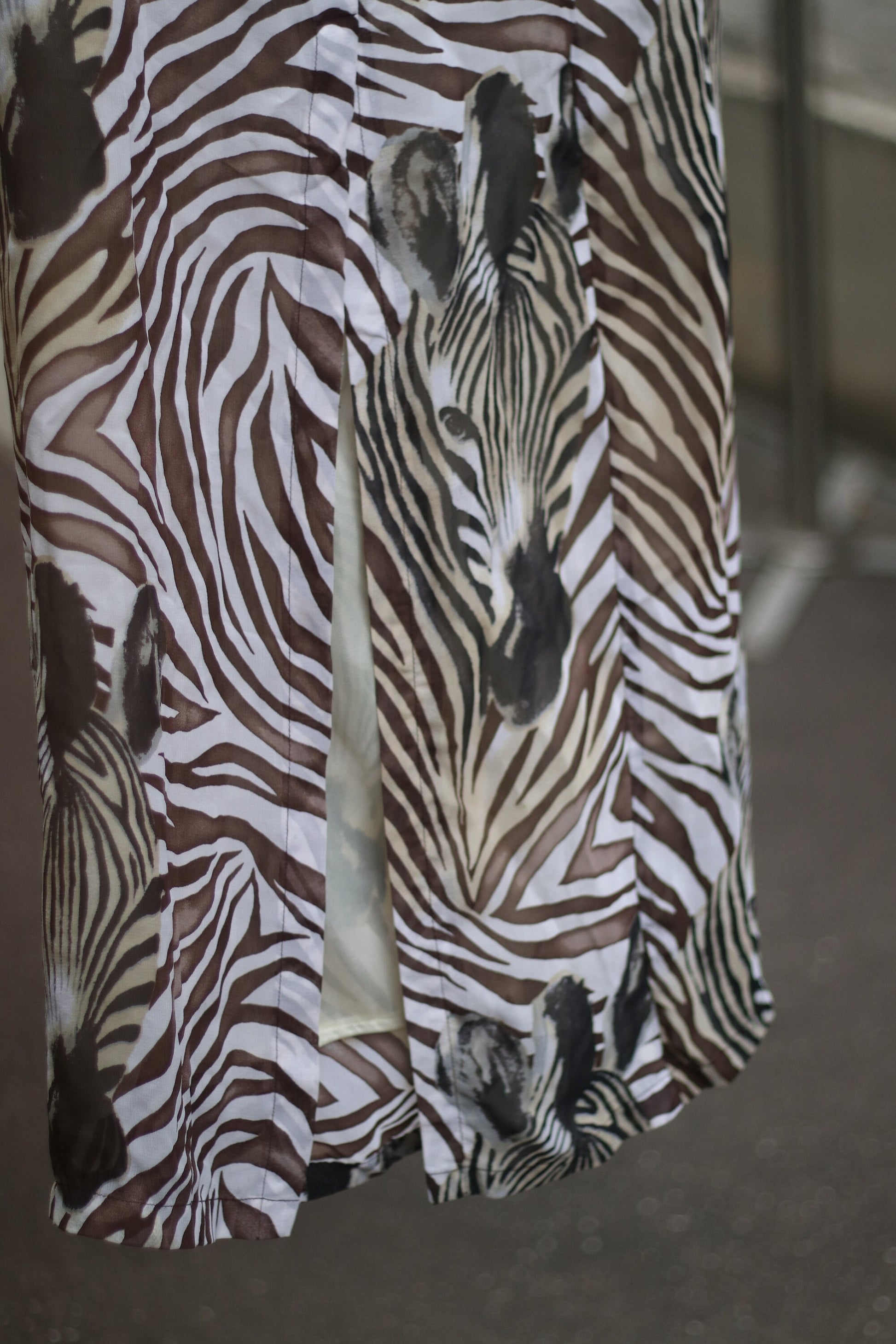 y2k BiBA skirt | Animal print maxi skirt with slit| Maximalist vintage zebra print skirt