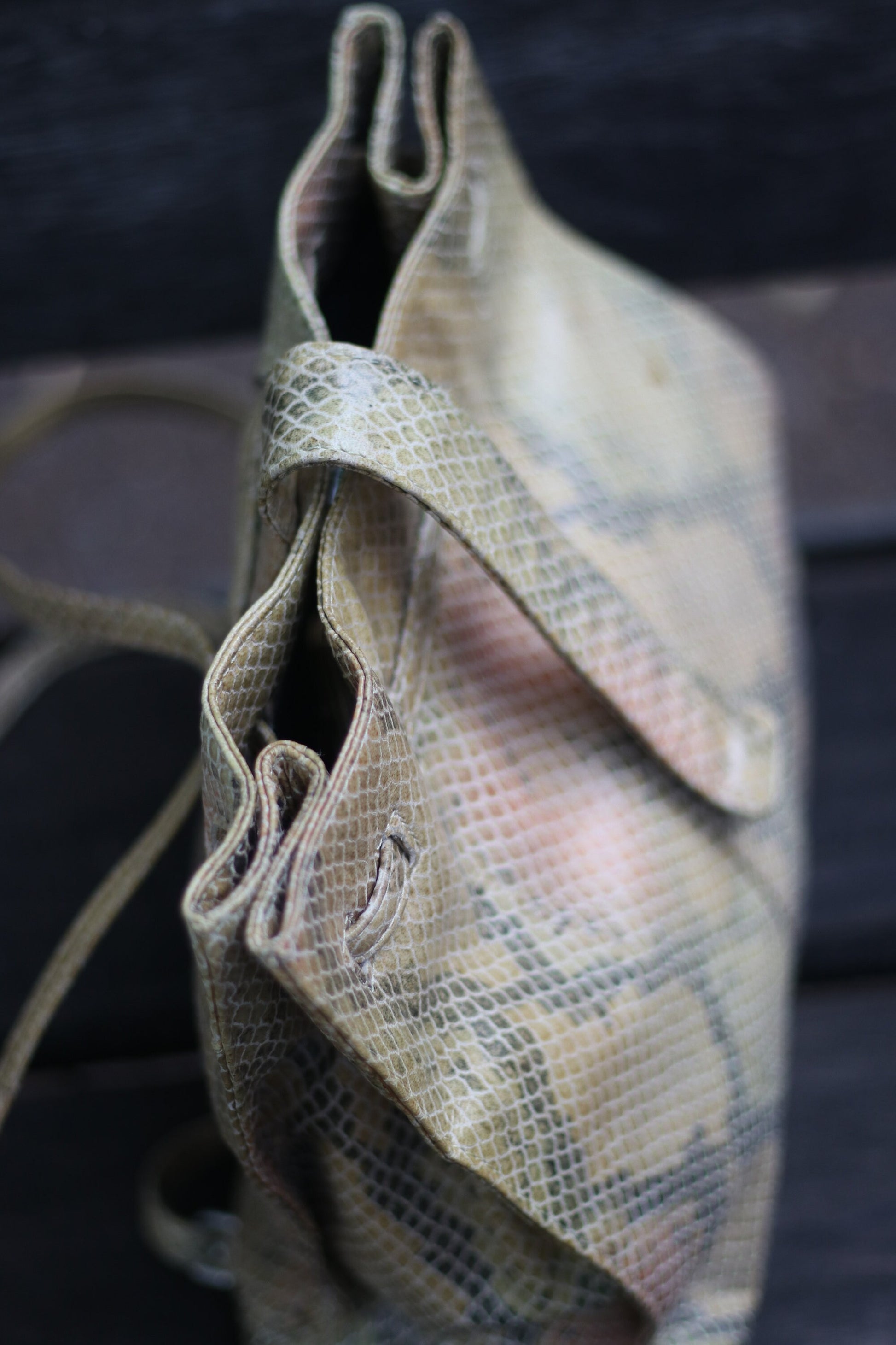 Vintage Animal Print Bag| 90s light brown Small Backpack with Leo print| Minimalist compact backpack