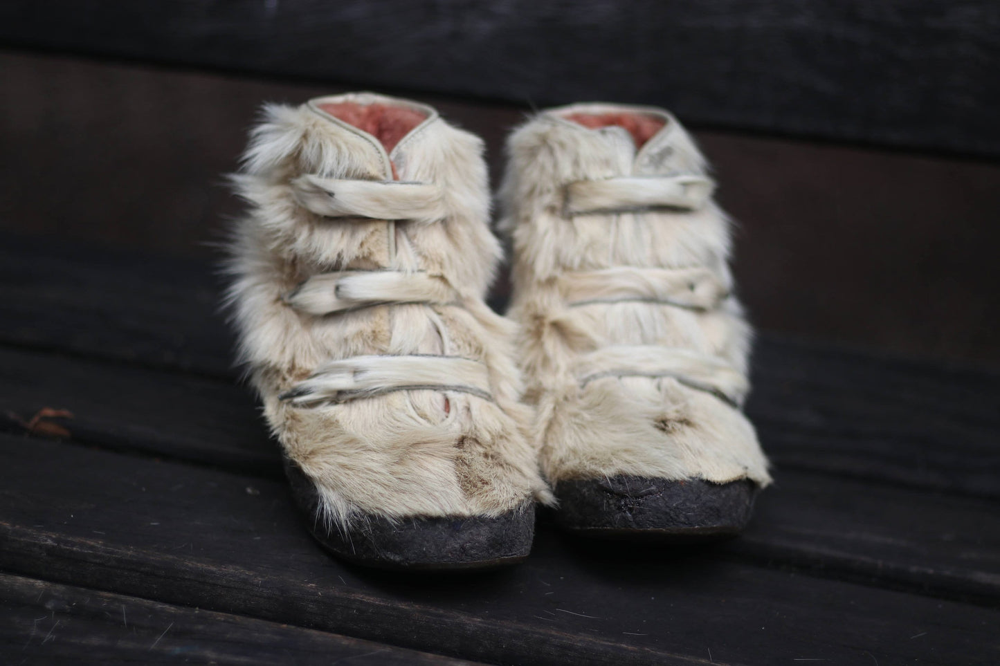 70s Fur Boots in light Grey | Vintage Cozy Winter Boots | Maximalist winter footwear