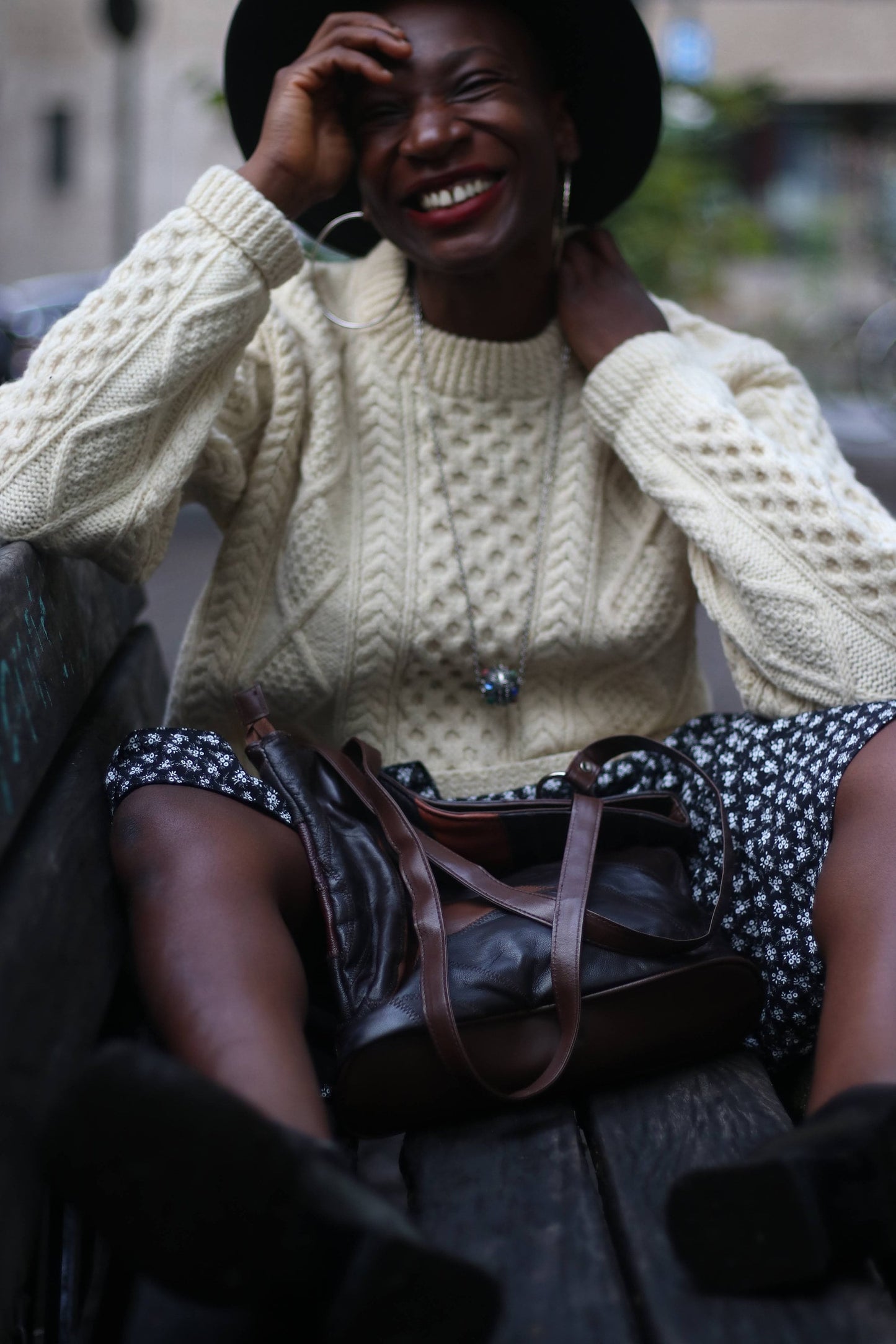 Vintage Insfree chunky knit Sweater| 90s Woolen Winter Chic white sweater | Handknit long sleeved sweater