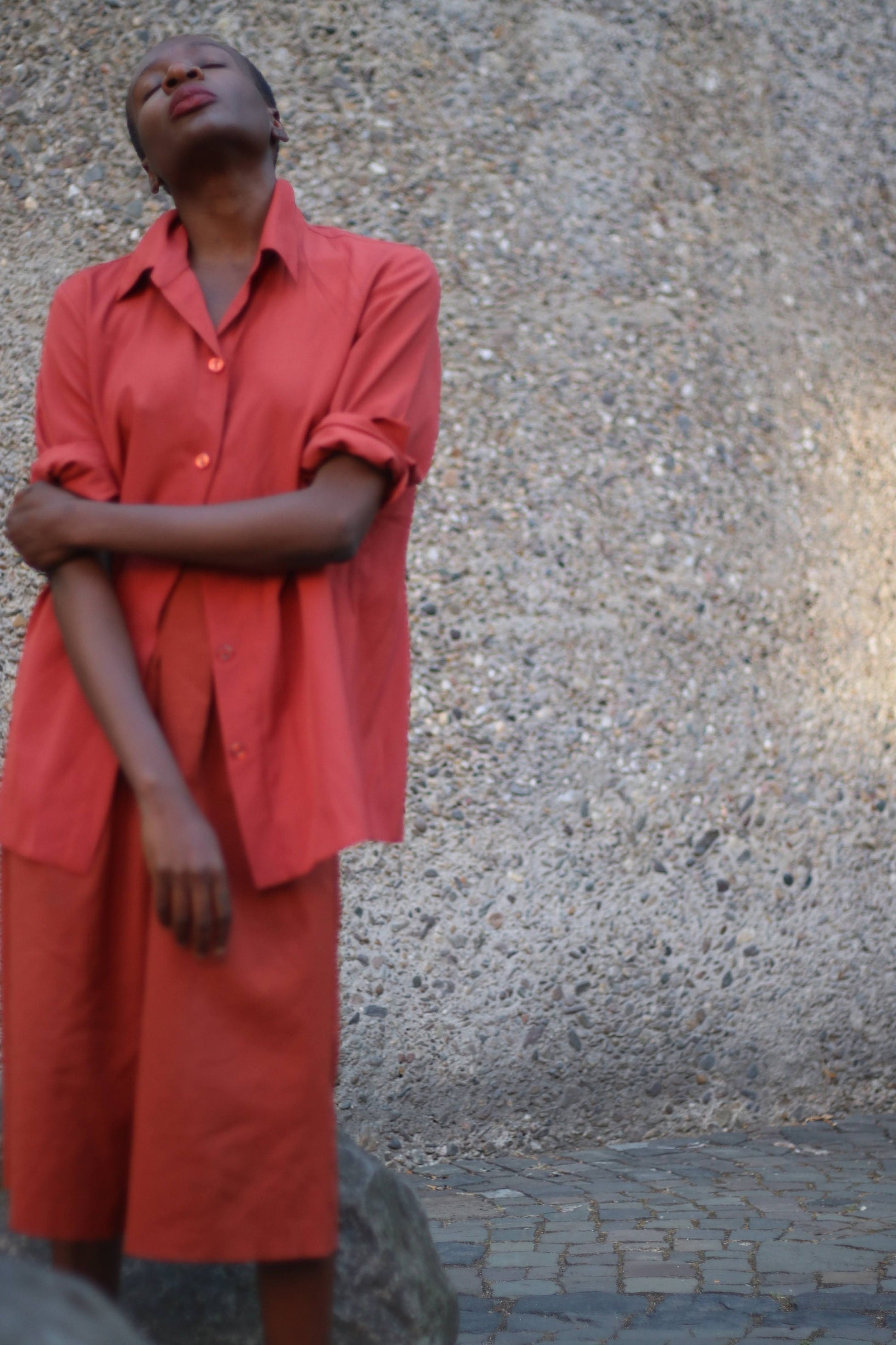 90s Orange Blouse| Vintage Minimalist half-sleeved blouse| Capsule wardrobe Office Chic