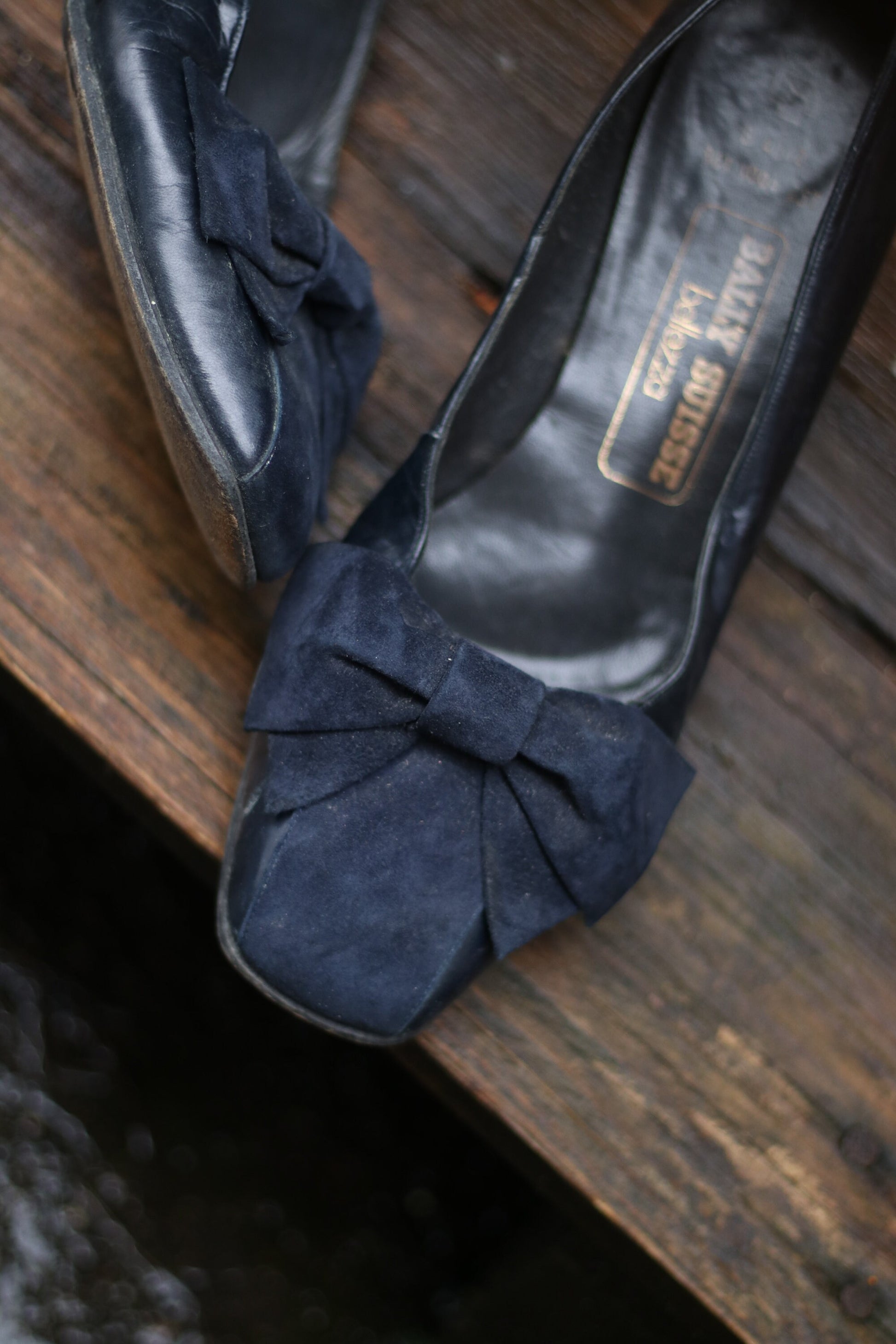 80s Bally Suede Pumps| Vintage blue heels with bow details | Classic Capsule Collection Shoes