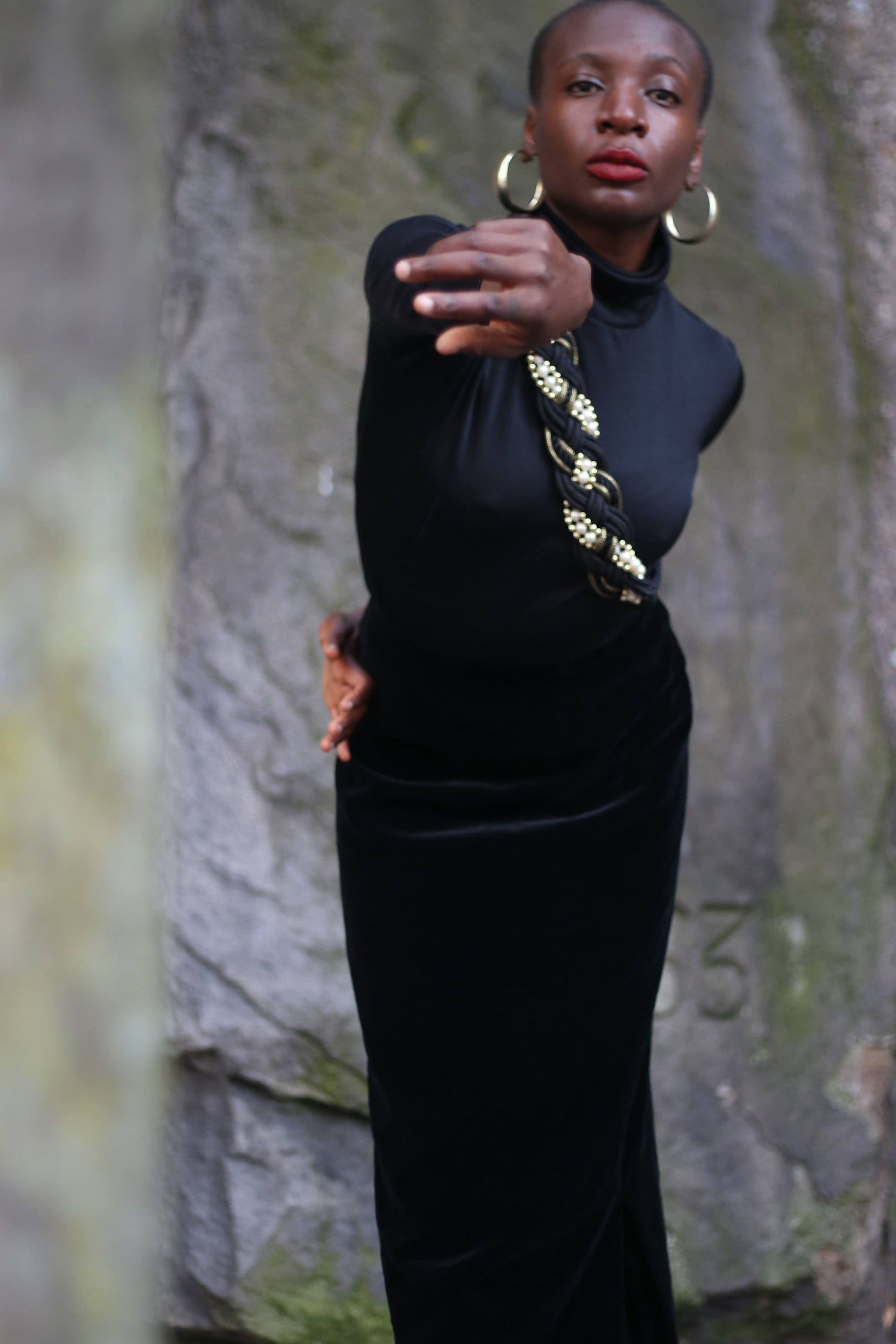 90s velvet optic black skirt| Vintage opulent maxi skirt| Minimalist evening skirt