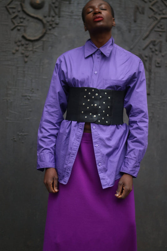ESCADA by Margarethe Ley Purple Skirt | 80s bold Designer Skirt|  Minimalist Capsule Wardrobe skirt