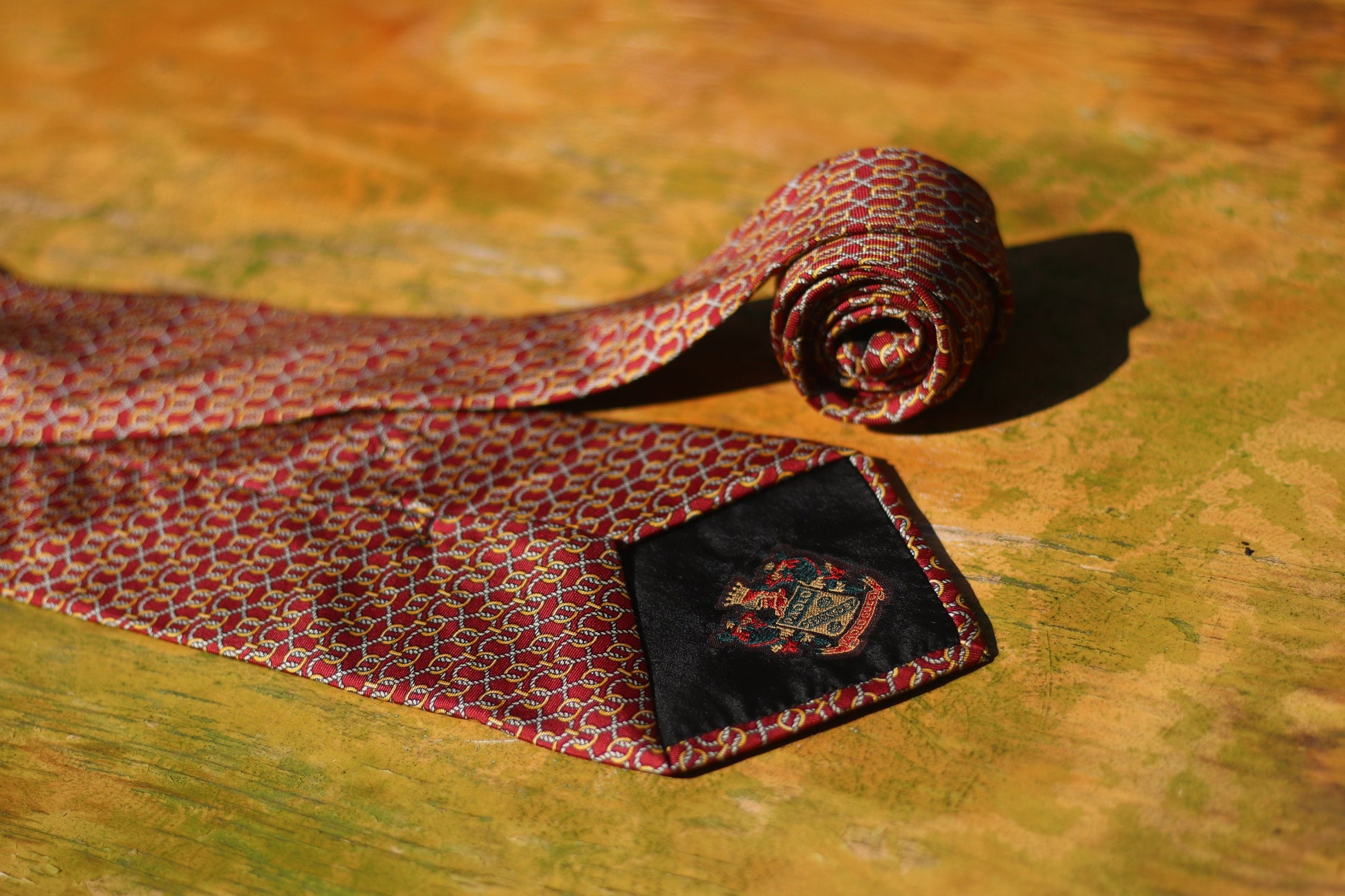 70s Paolo Gucci Silk Tie |Vintage heritage necktie in red| Designer Menswear tie| Unisex silk accessory| Gift for him