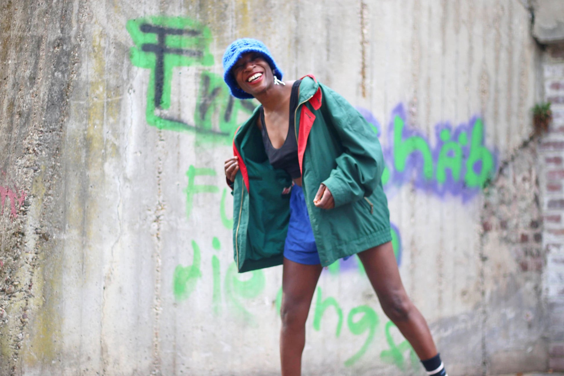 90s Tracksuit Jacket |Vintage green sporty coat with red details |