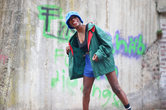 90s Tracksuit Jacket |Vintage green sporty coat with red details |