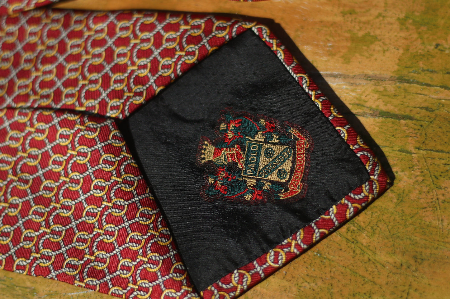 70s Paolo Gucci Silk Tie |Vintage heritage necktie in red| Designer Menswear tie| Unisex silk accessory| Gift for him