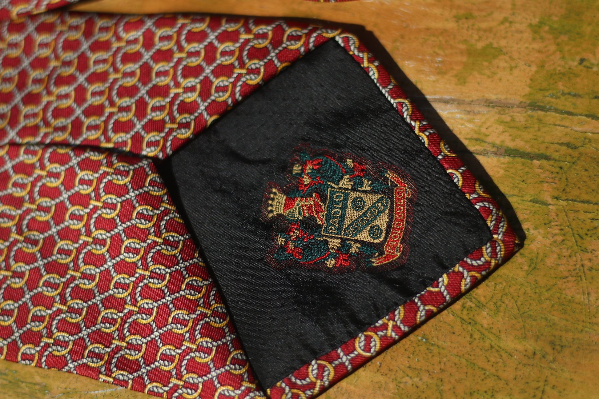 70s Paolo Gucci Silk Tie |Vintage heritage necktie in red| Designer Menswear tie| Unisex silk accessory| Gift for him