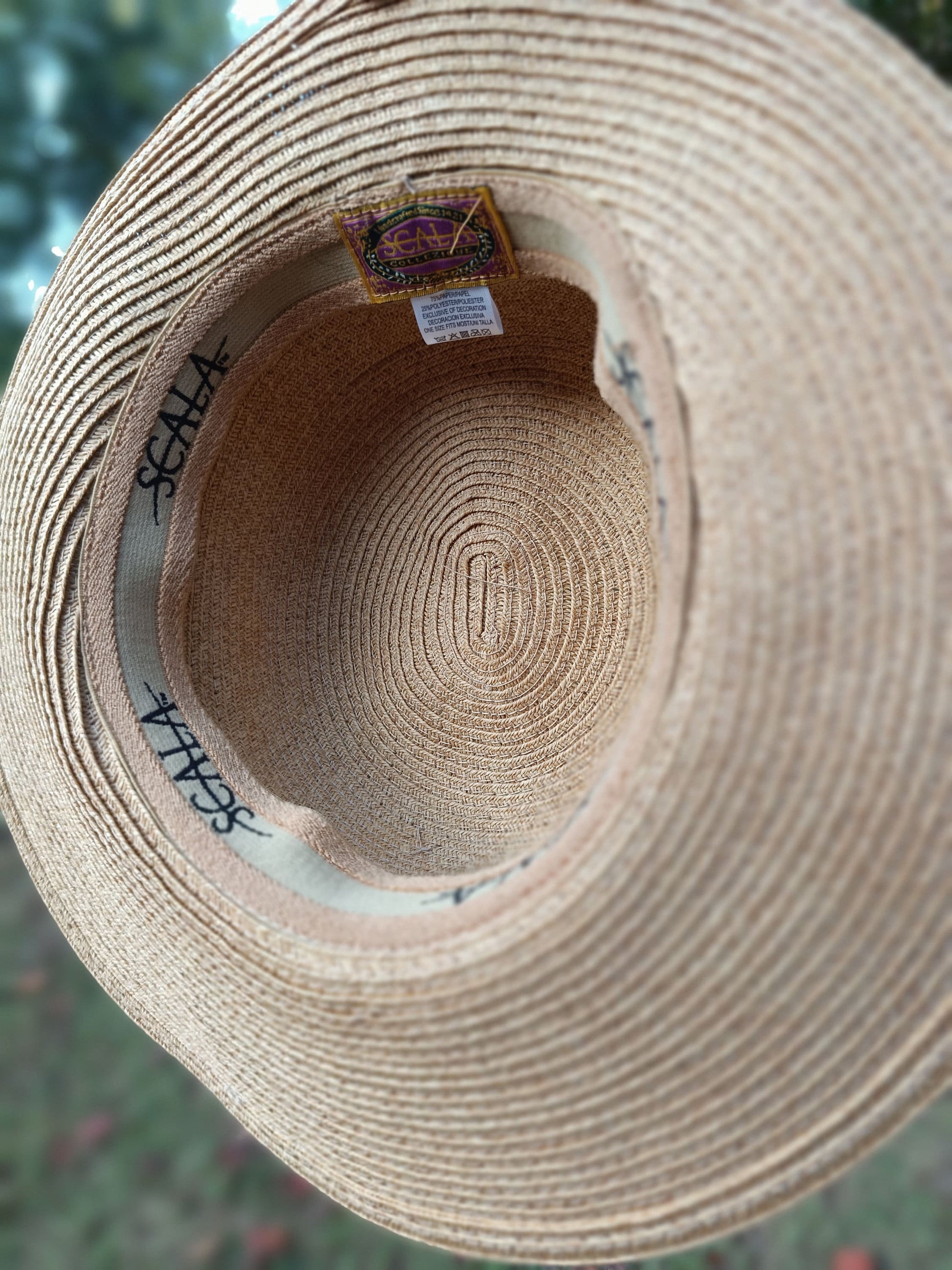 70s Scala Straw Hat|Vintage Summer hat with black bow| Cottage core chic minimalist ladylike hat