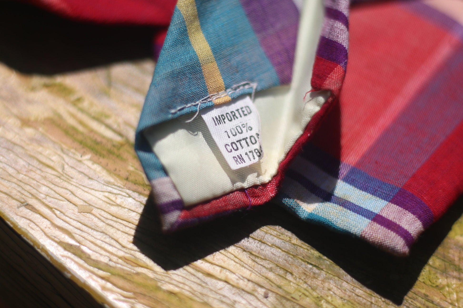 Robert Stewart Plaid Cotton Tie | Vintage checkered necktie| Unisex Suiting up accessory | y2k Men's Designer Maximalist red and cream tie