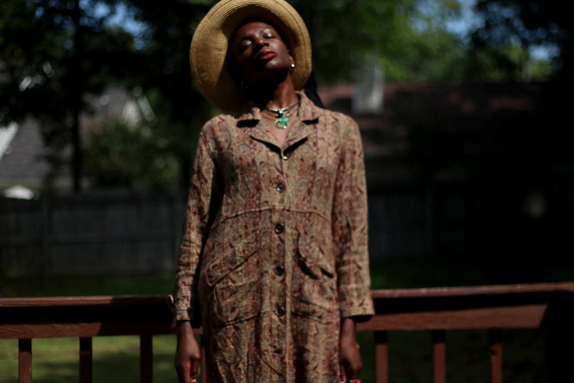 Vintage Paisley Print Dress| 90s J.Jill Autumn Brown buttoned down dress with pockets| Ethno Chic long sleeved dress