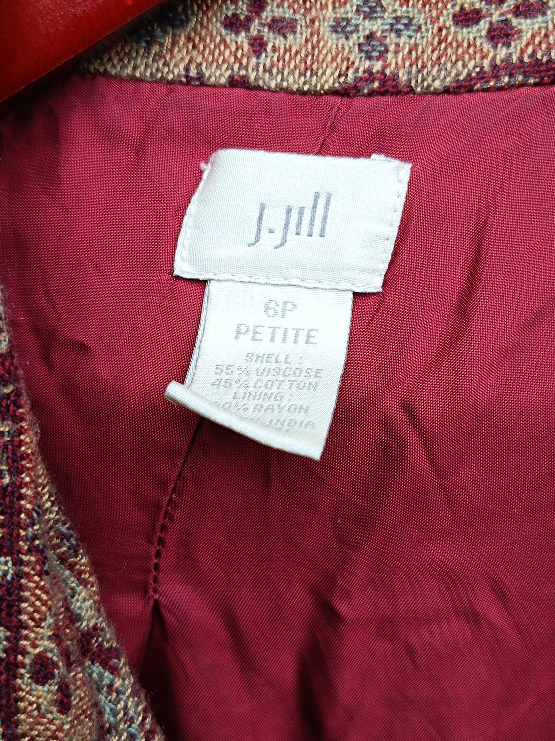 Vintage Paisley Print Dress| 90s J.Jill Autumn Brown buttoned down dress with pockets| Ethno Chic long sleeved dress