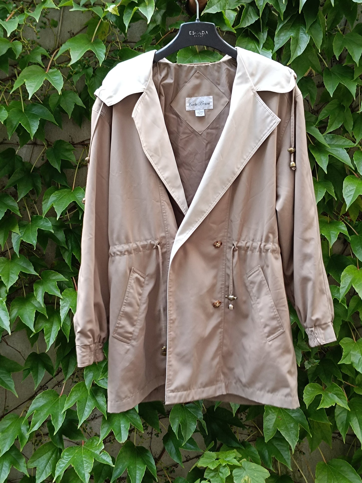 y2k Carlo briani lightweight Autumn jacket| Vintage transitional avant-garde outerwear| Grey and cream sportswear inspired coat