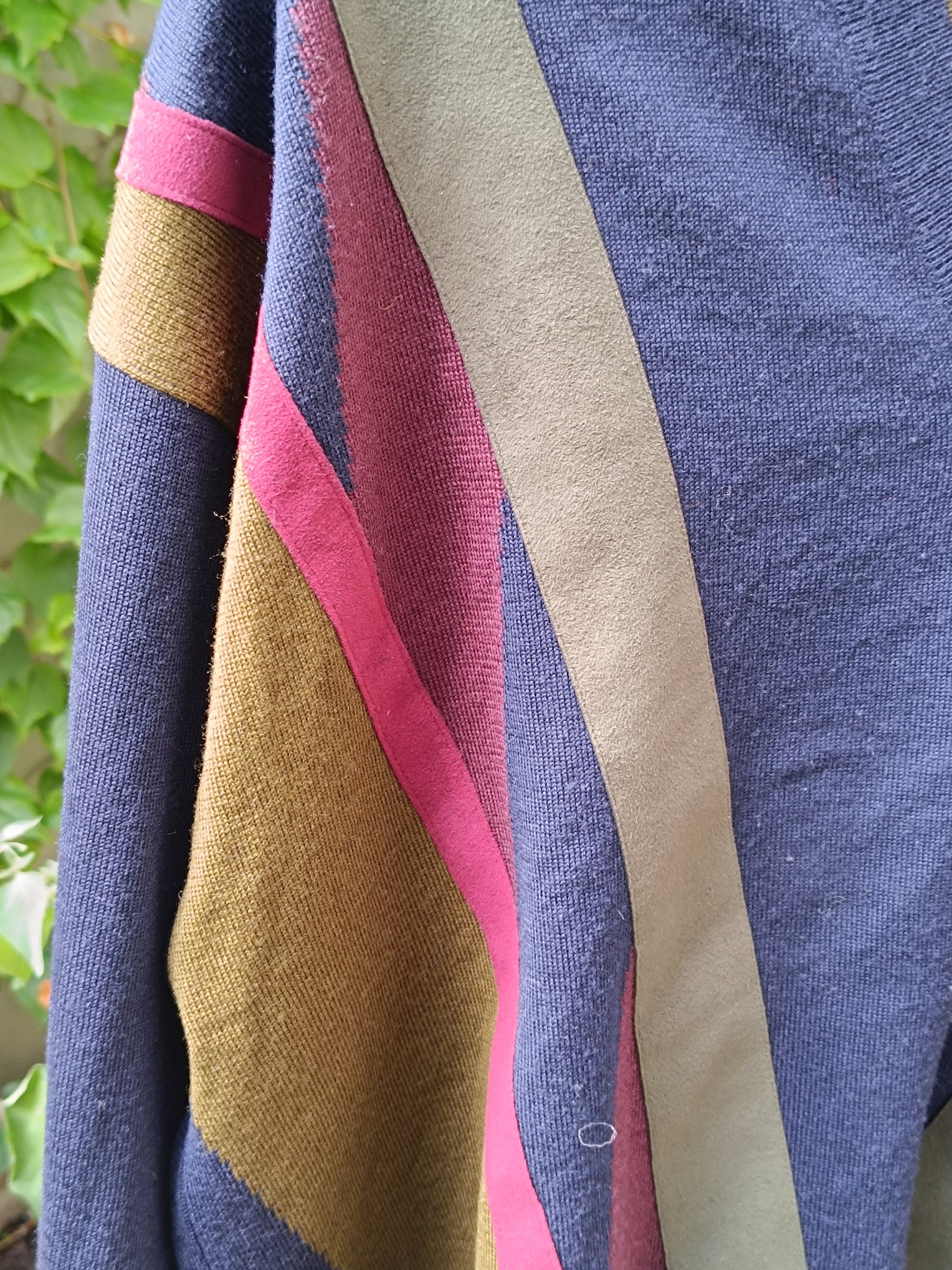 90s Masque sweater| Vintage Striped hipster multicolored knit| Unisex v neck| long sleeved sporty wool pullover
