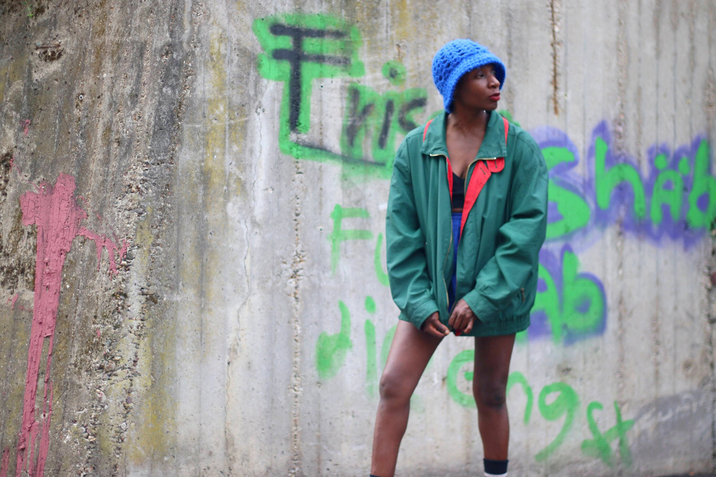 90s Tracksuit Jacket |Vintage green sporty coat with red details |